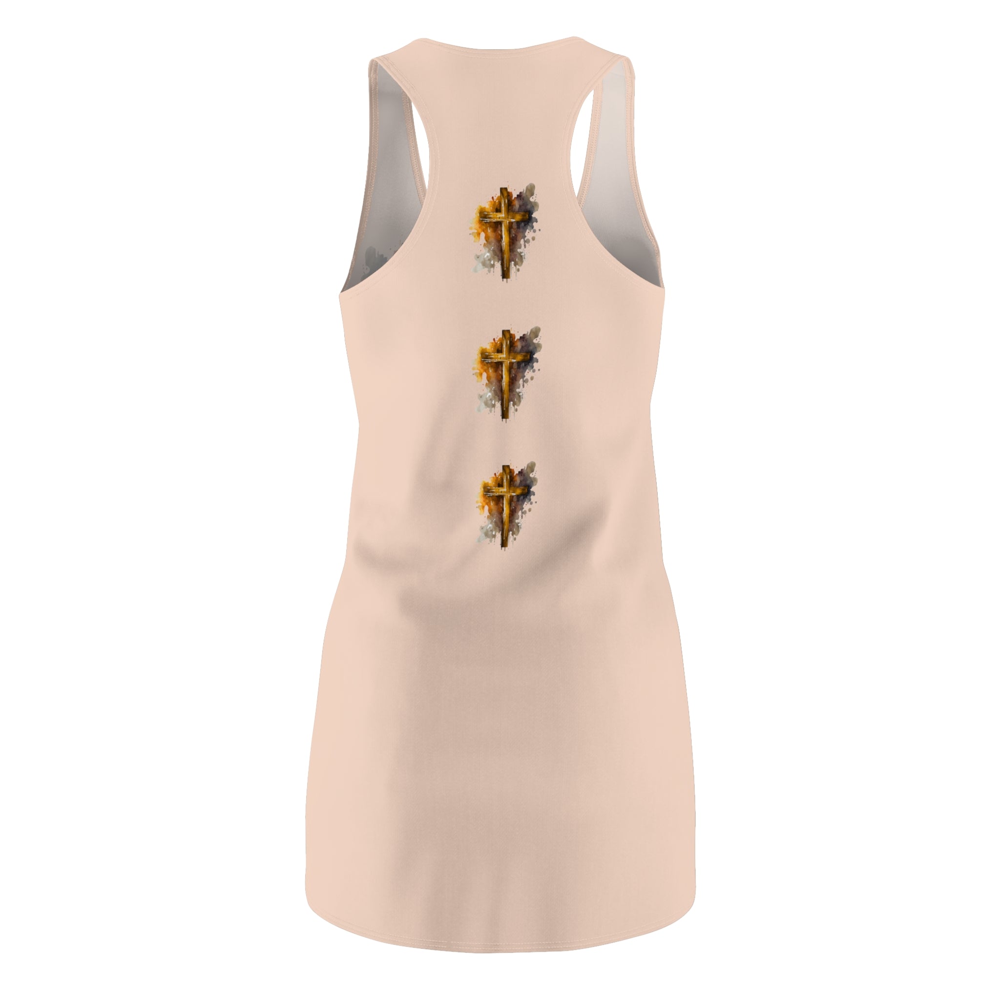 Faith Over Fear Racerback Dress — Christian Cross Watercolor AOP