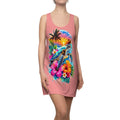 Tropical Sea Turtle Racerback Dress — Sunset Floral Beach Print