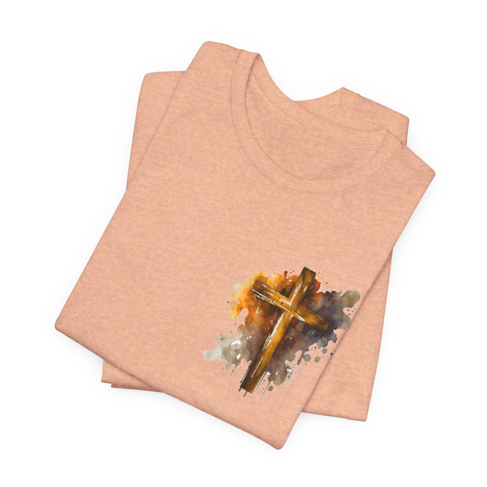 Christian Cross T-Shirt, Watercolor Faith Tee, Religious Shirt, Minimalist Christian Gift, Unisex Graphic Tee