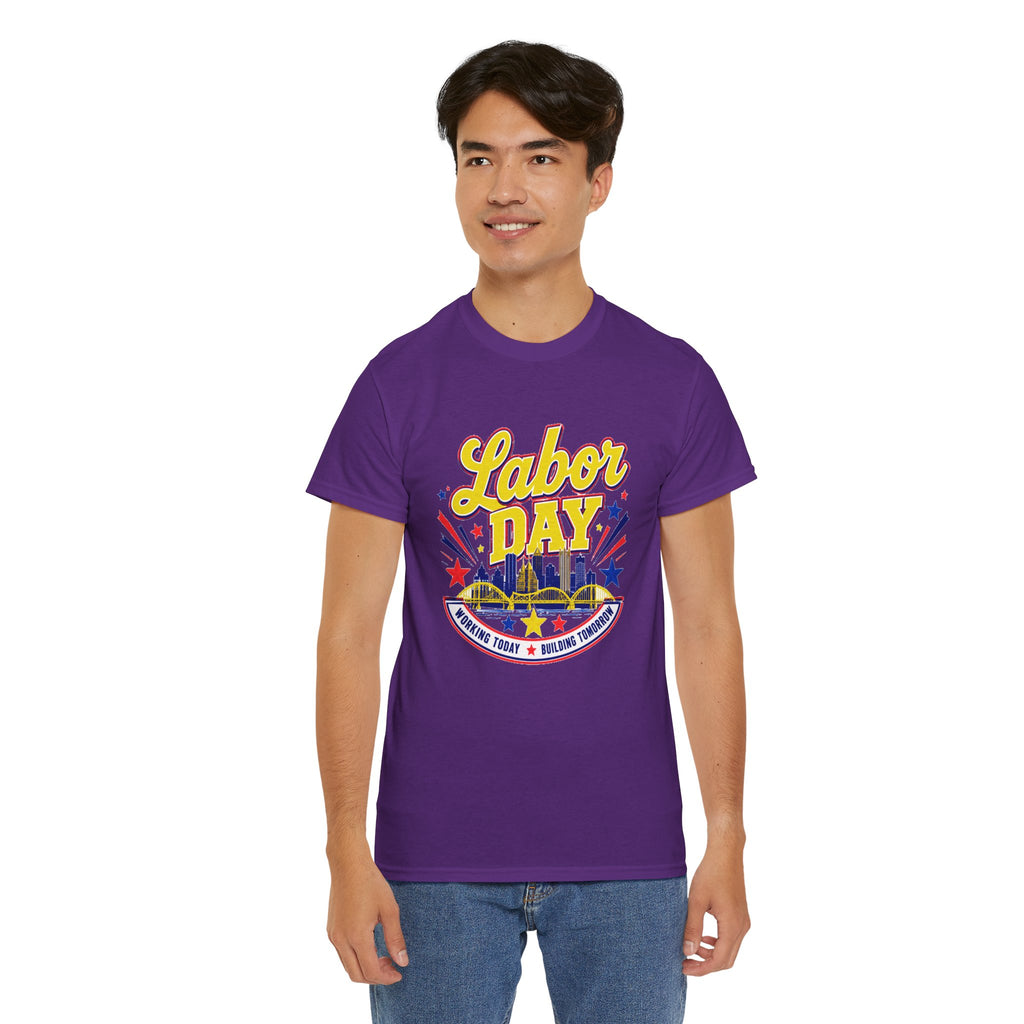 Labor Day Skyline T‑Shirt — Retro Stars & Stripes Celebration Tee