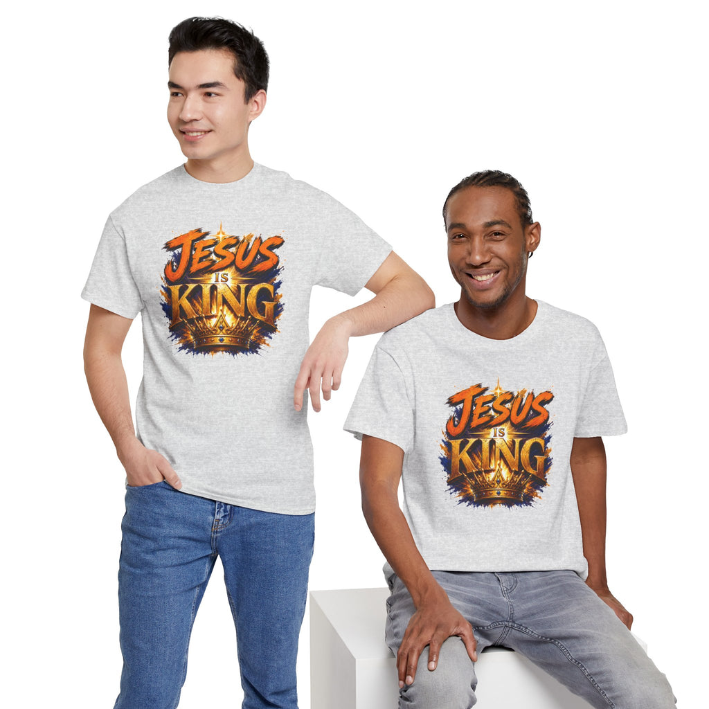 Jesus Is King Christian T-Shirt | Crown Graphic Tee | Religious Unisex Shirt | Faith Apparel | Christian Gift for Men & Women