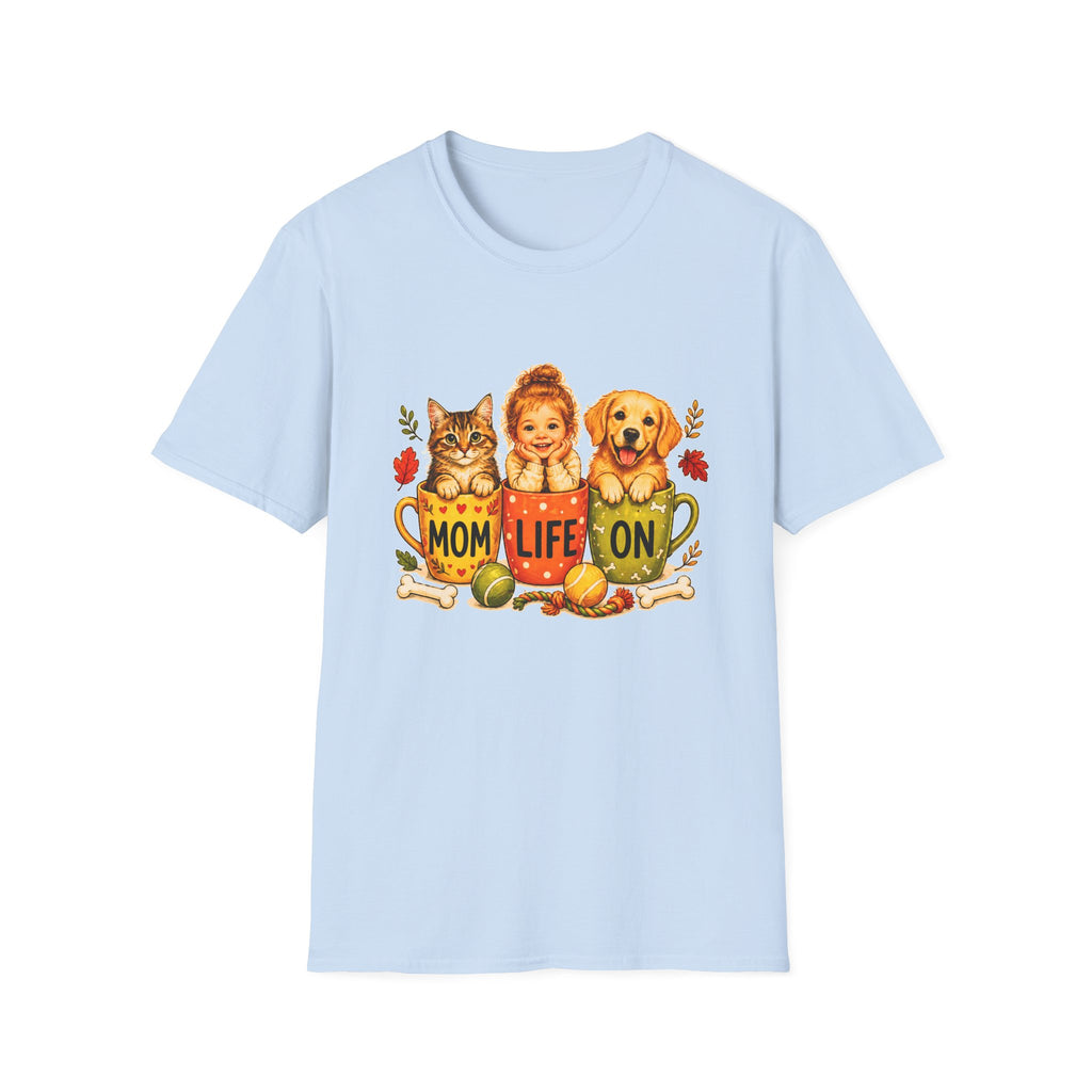 Mom Life Shirt, Dog Cat Mom T-Shirt, Cute Mom Graphic Tee, Pet Lover Shirt, Funny Mom Life Tee, Gift for Mom