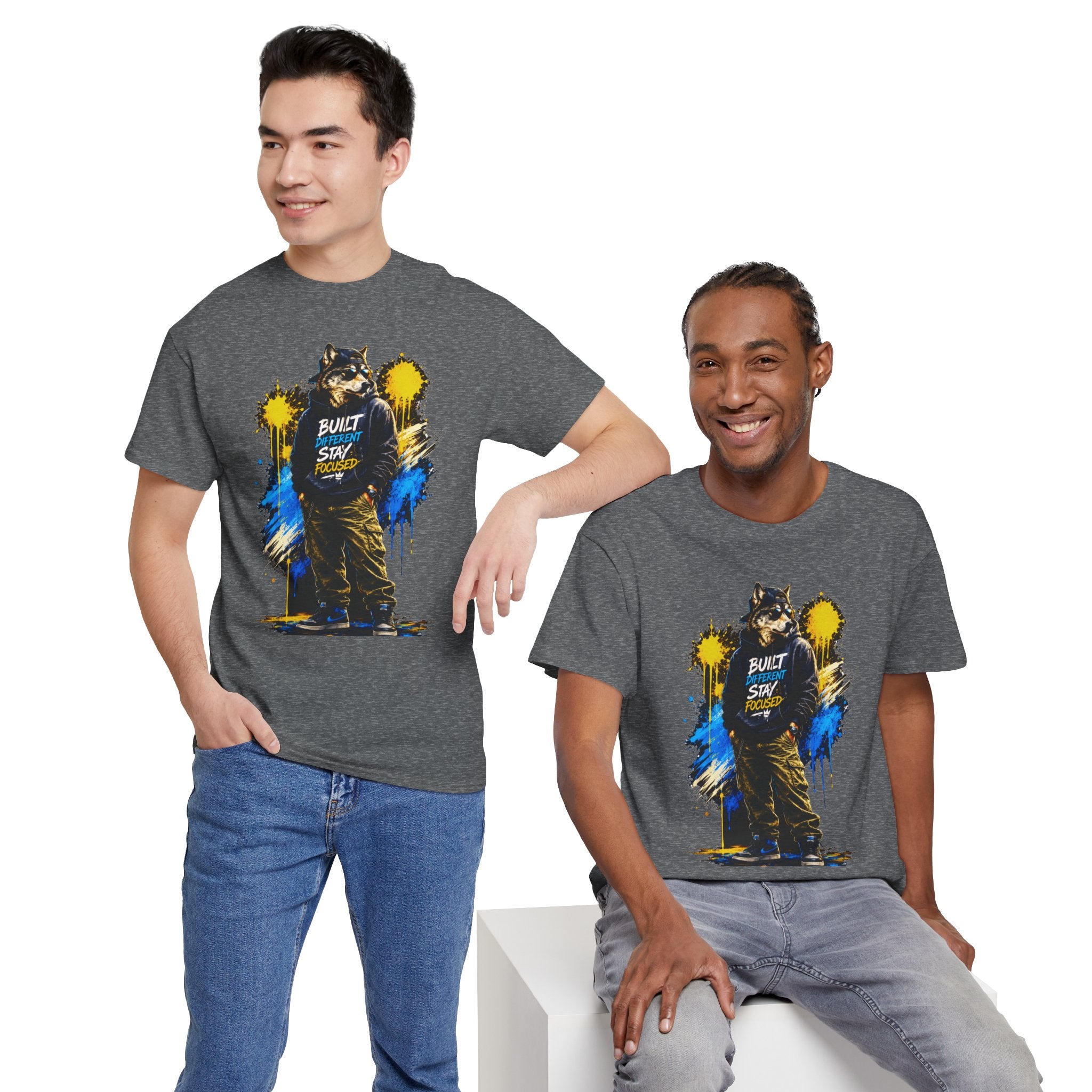 Raccoon Street Art Tee — "Built Not Born" Graphic T-Shirt