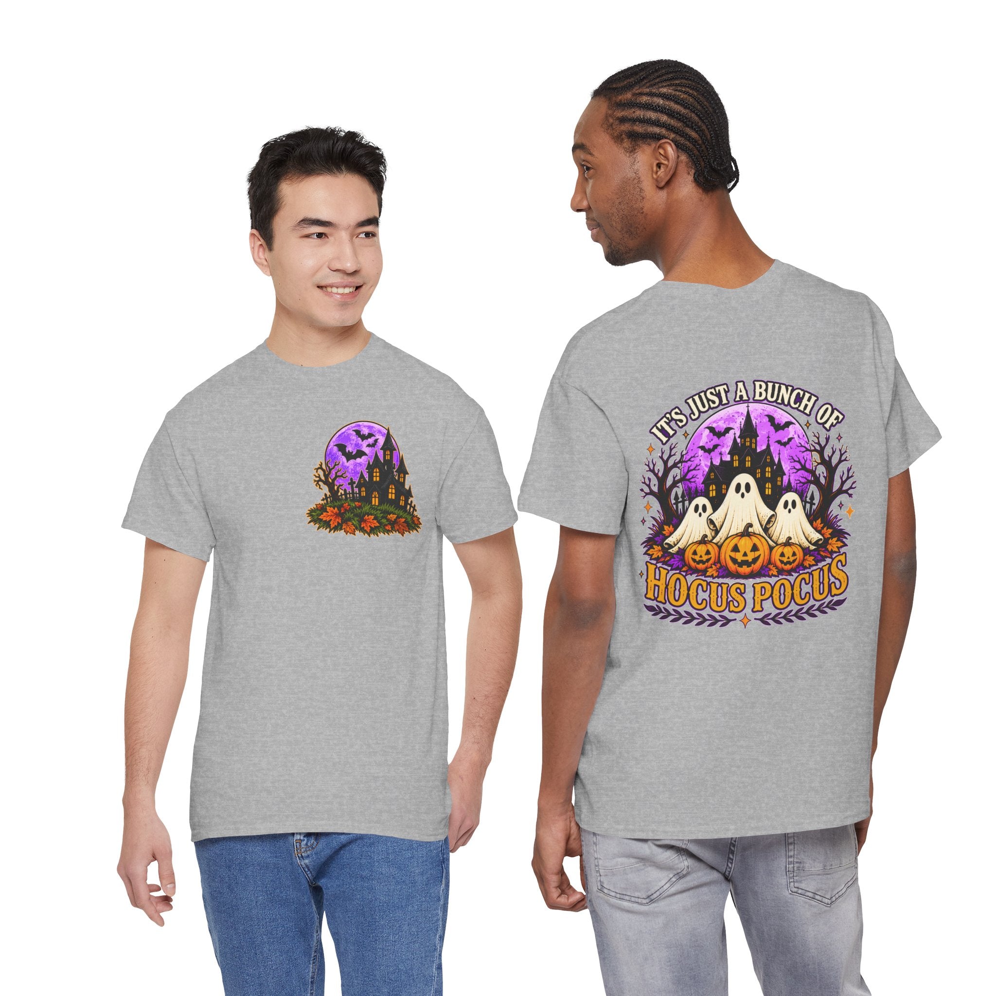 Hocus Pocus Halloween Shirt | Ghost & Pumpkin Front Back Tee