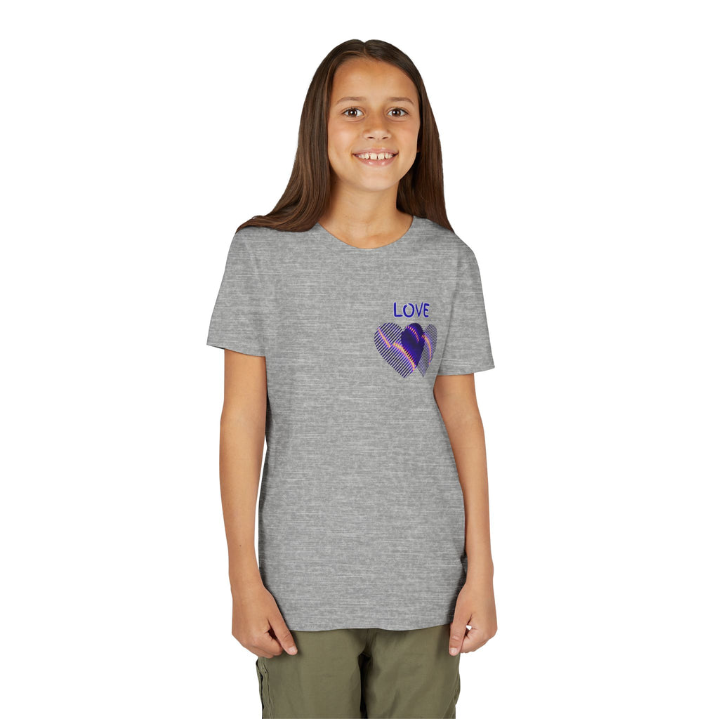 Youth Tee — Purple Heart 'LOVE' Graphic Kids T-Shirt