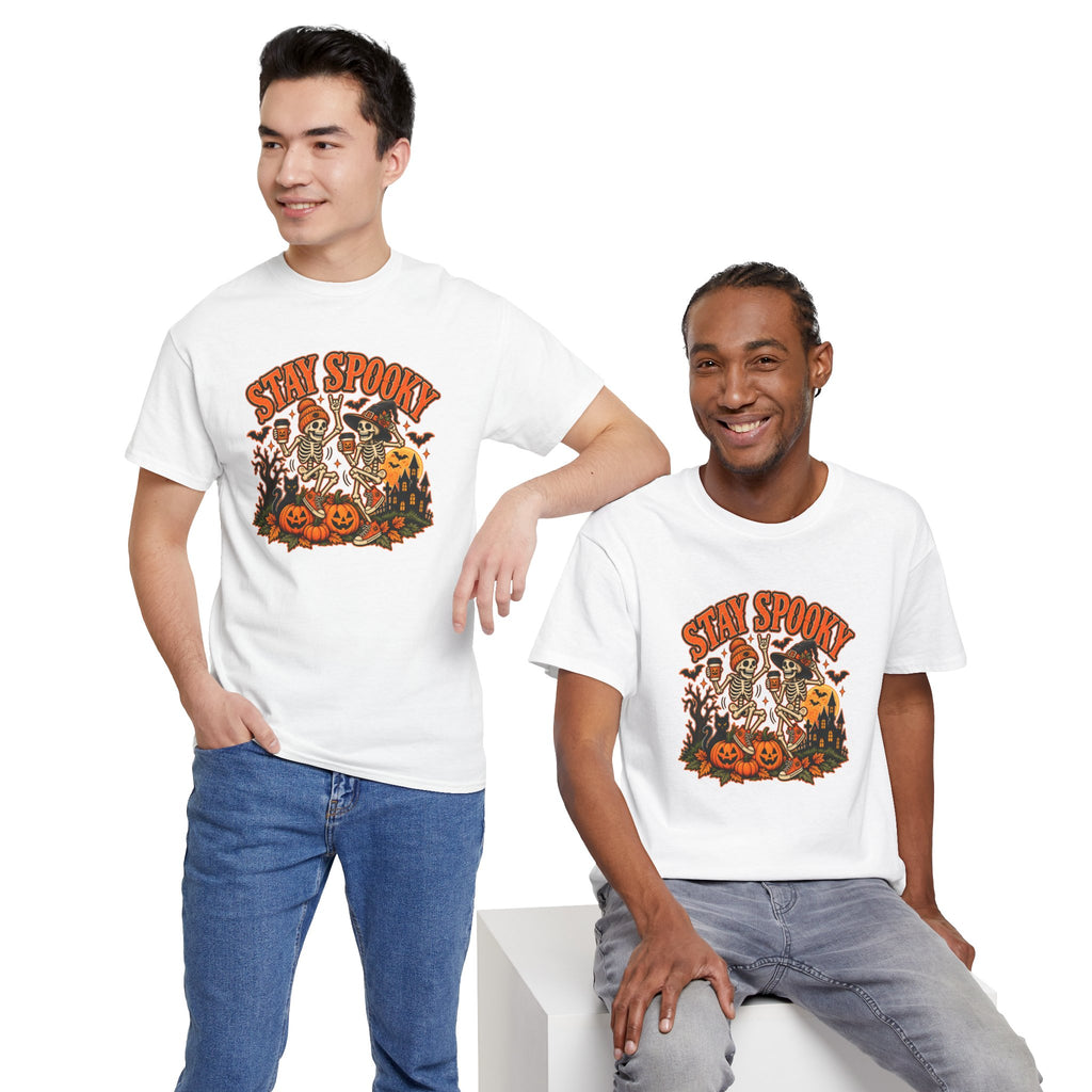 Stay Spooky Halloween Shirt | Dancing Skeleton Pumpkin Graphic Tee