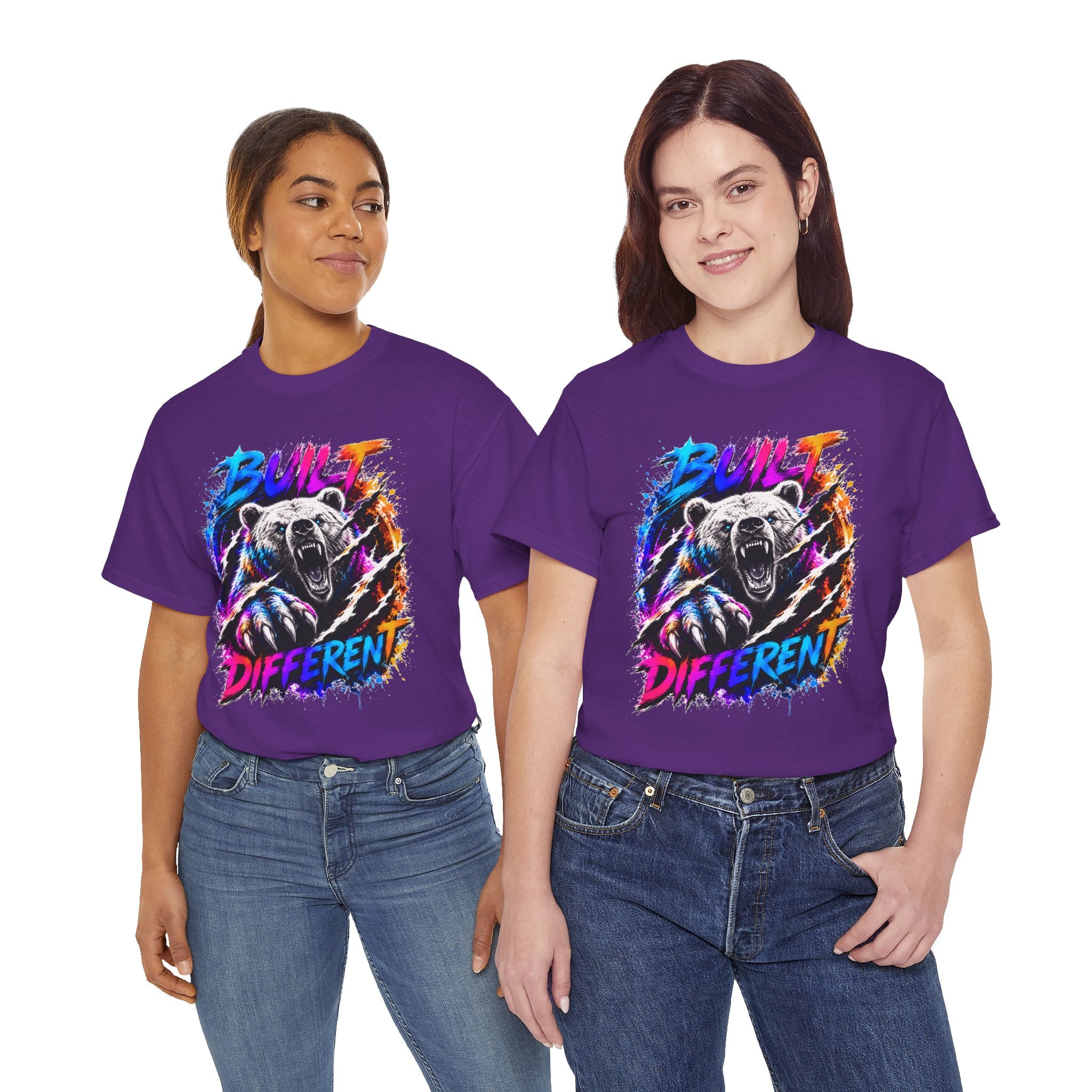 Built Different Bear T-Shirt — Bold Retro Grunge Graphic Tee