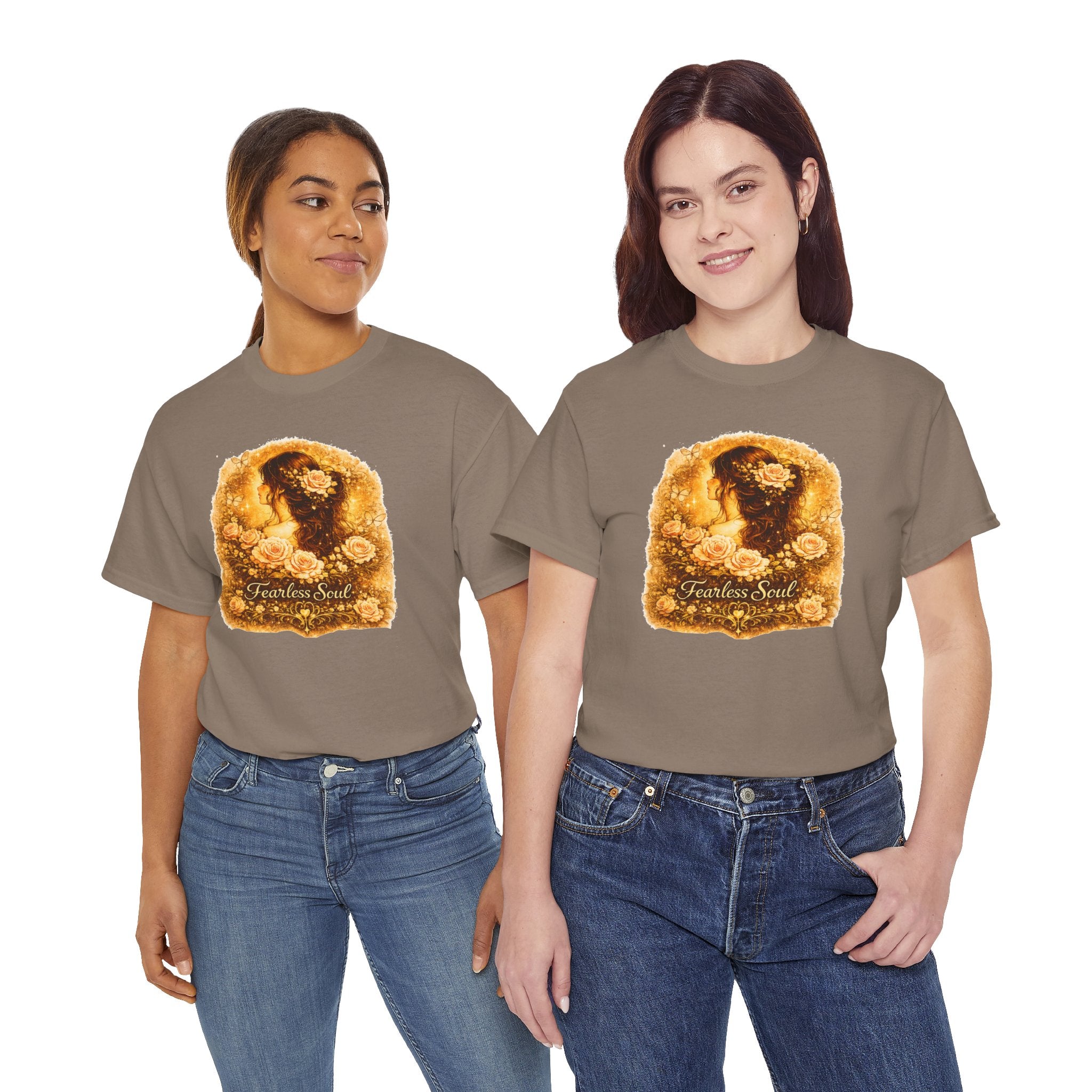Fearless Soul Shirt, Vintage Floral Woman Tee, Feminine Aesthetic T-Shirt, Boho Graphic Tee, Cottagecore Shirt, Romantic Floral Shirt