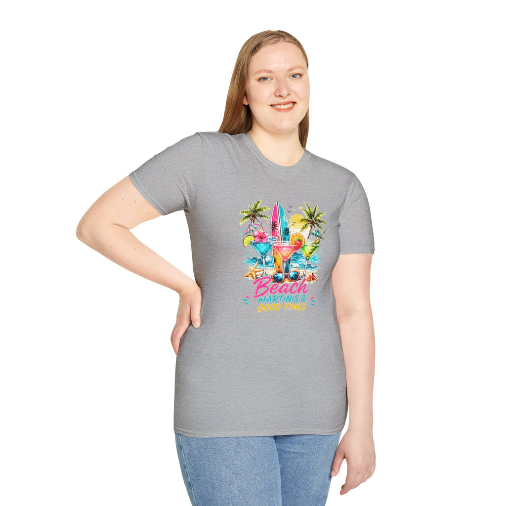 Beach Cocktails T-Shirt, Tropical Summer Shirt, Beach Martini Tee, Coastal Vacation Shirt, Summer Graphic Tee