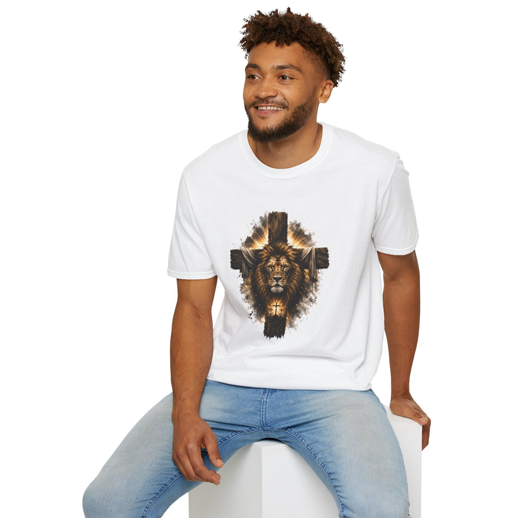 Lion Cross T-Shirt, Christian Faith Shirt, Lion of Judah Graphic Tee, Religious Gift