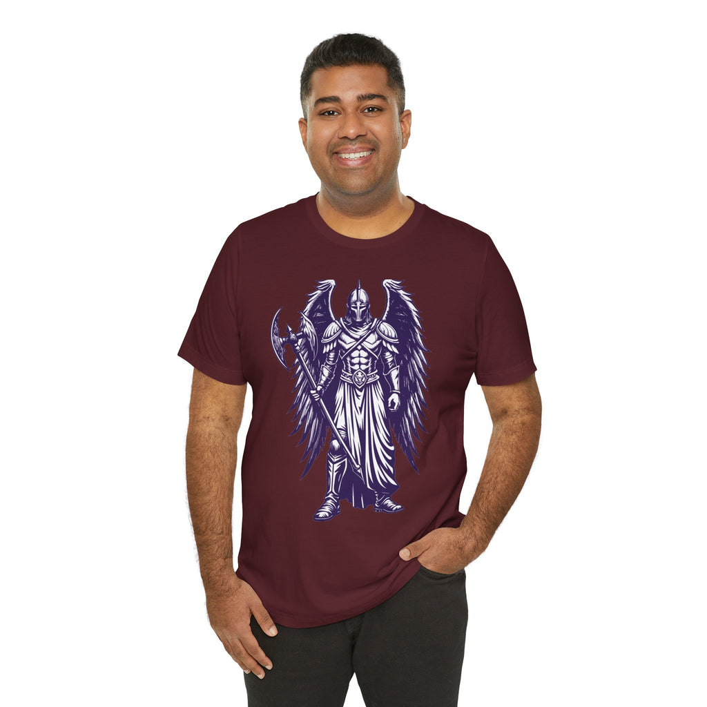 Fallen Angel Warrior T-Shirt | Gothic Fantasy Winged Knight Tee