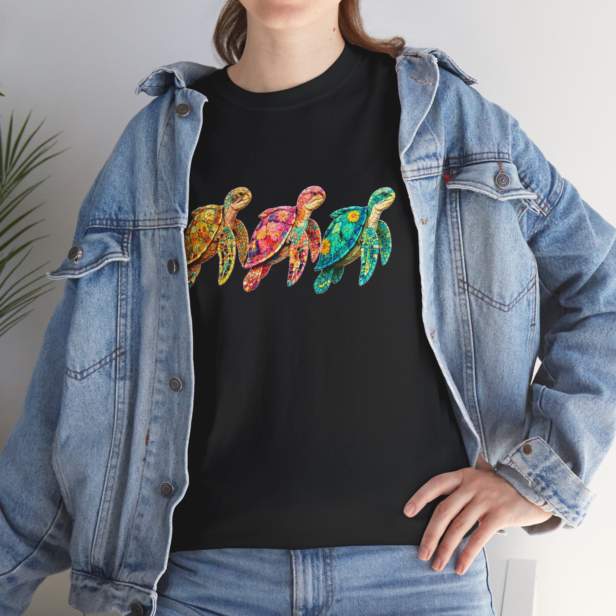 Sea Turtle T-Shirt, Colorful Sea Turtle Tee, Beach Lover Shirt, Ocean Lover Gift, Coastal Graphic Tee, Marine Life Shirt, Summer Vacation Tee