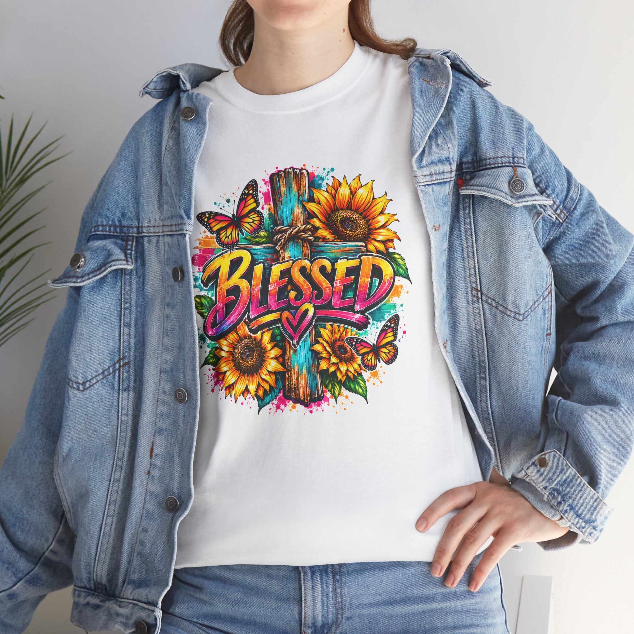 Blessed Christian T-Shirt, Faith Hope Love Tee, Jesus Cross Shirt, Religious Graphic Tee, Christian Gift, Unisex Shirt
