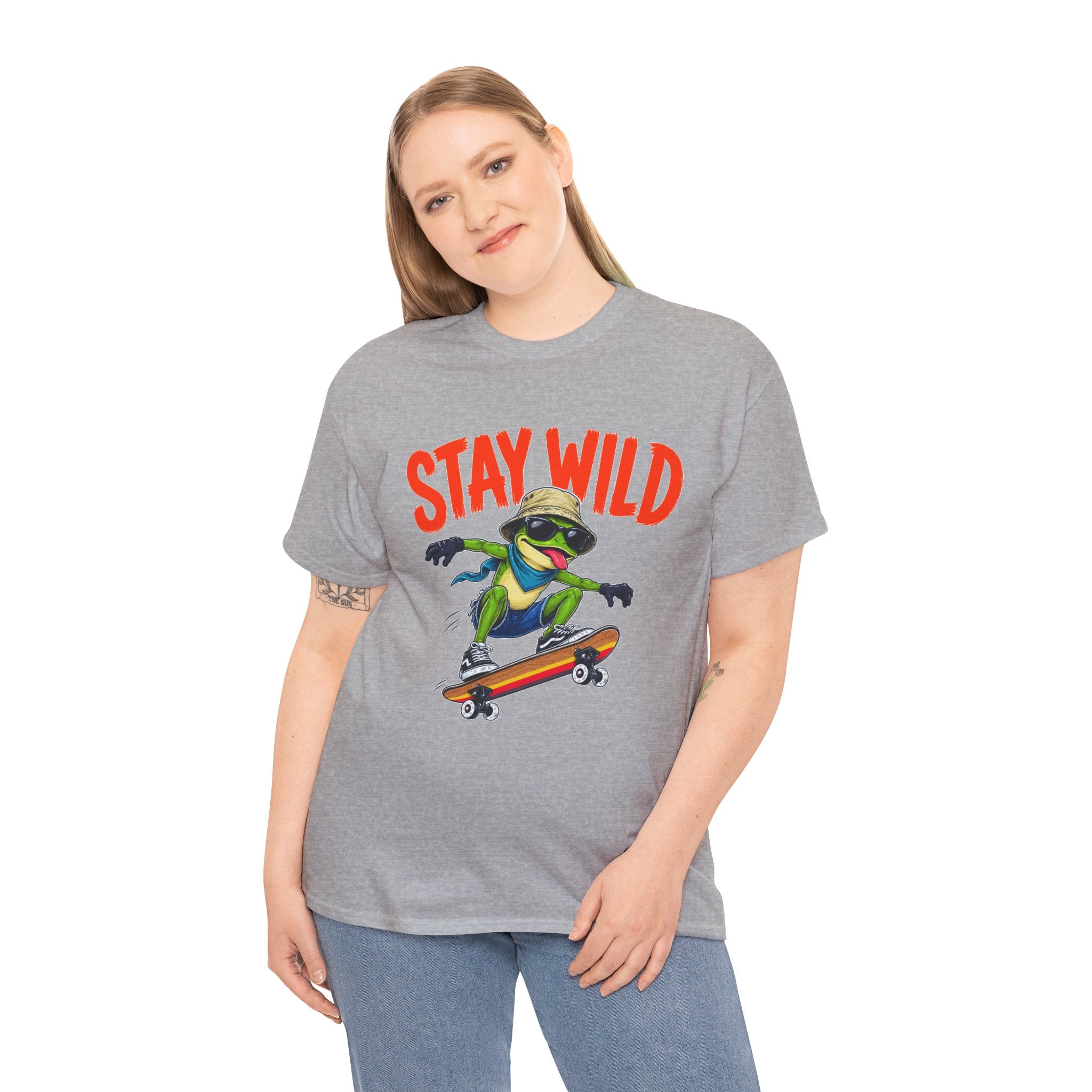 Stay Wild Frog Skateboard Shirt, Funny Frog T-Shirt, Skater Graphic Tee, Retro Frog Shirt, Cool Unisex Streetwear Tee