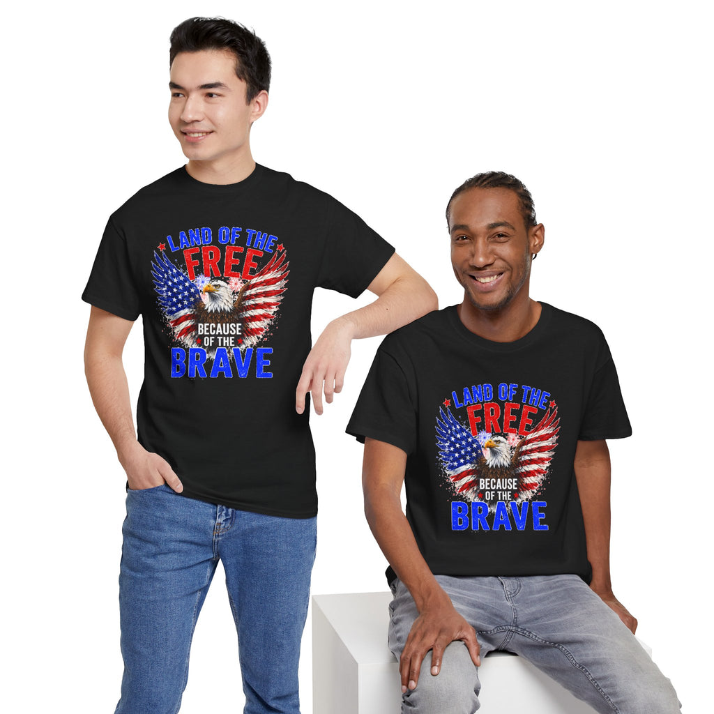 Land of the Free Because of the Brave Shirt, Patriotic Eagle T-Shirt, American Flag Tee, 4th of July Shirt, Veteran Gift, USA Pride Tee