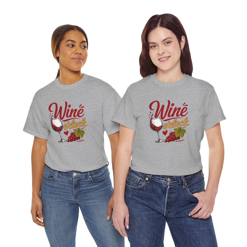 Wine T-Shirt - "Wine O'Clock" Graphic Tee for Wine Lovers