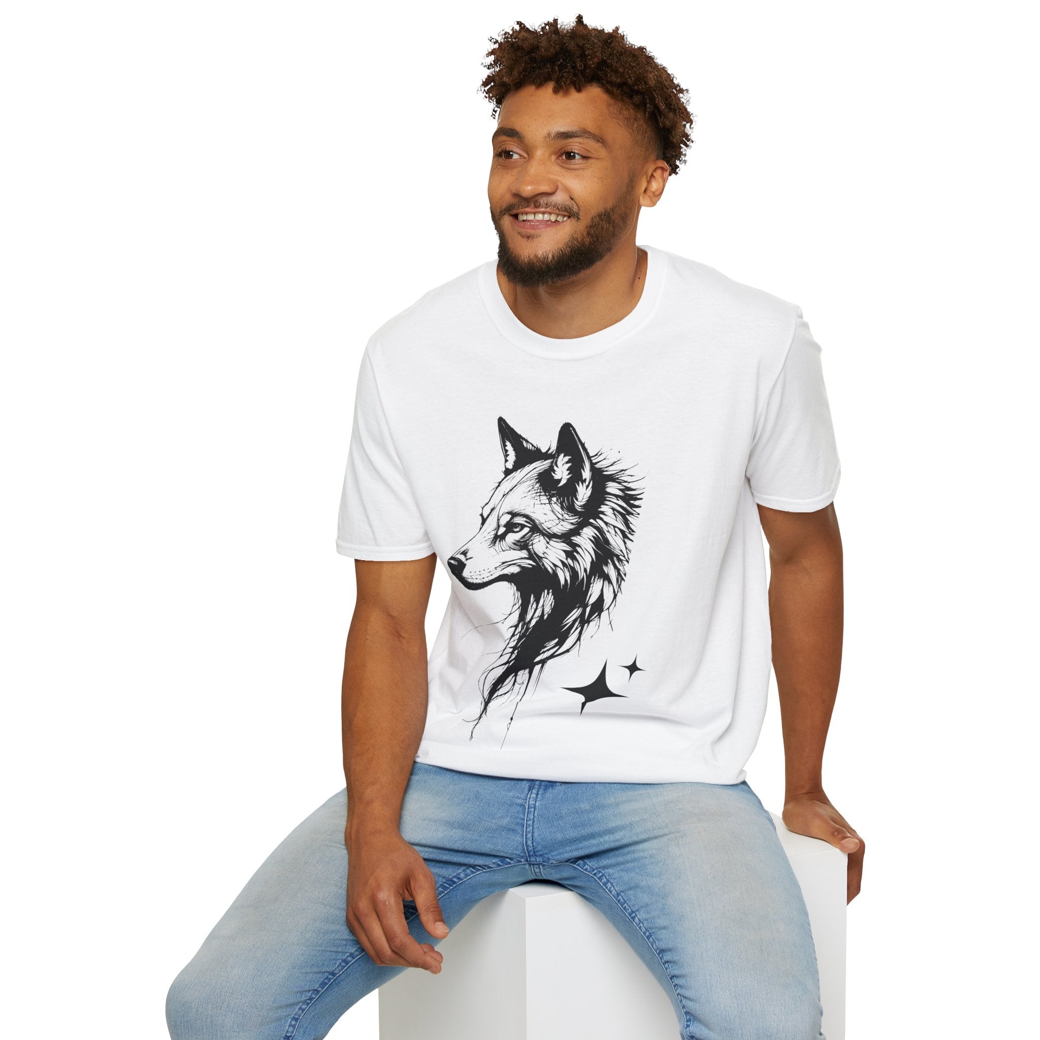 Wolf T Shirt, Mystic Wolf Graphic Tee, Forest Animal Shirt, Minimalist Wolf Head Shirt, Unisex Nature T-Shirt, Wildlife Gift, Boho Wolf Tee
