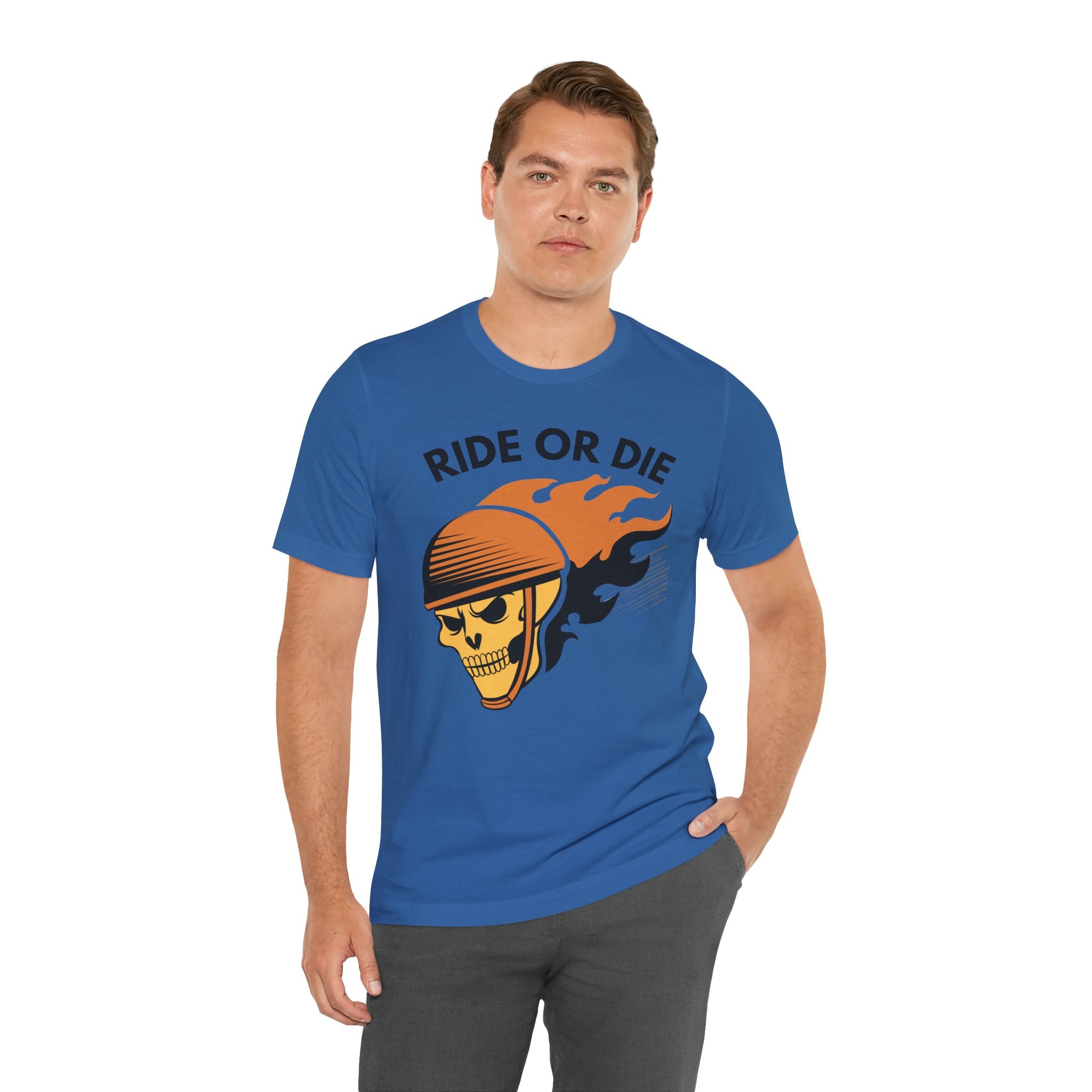Ride or Die Skull Helmet T-Shirt | Biker Graphic Tee for Men | Vintage Motorcycle Shirt