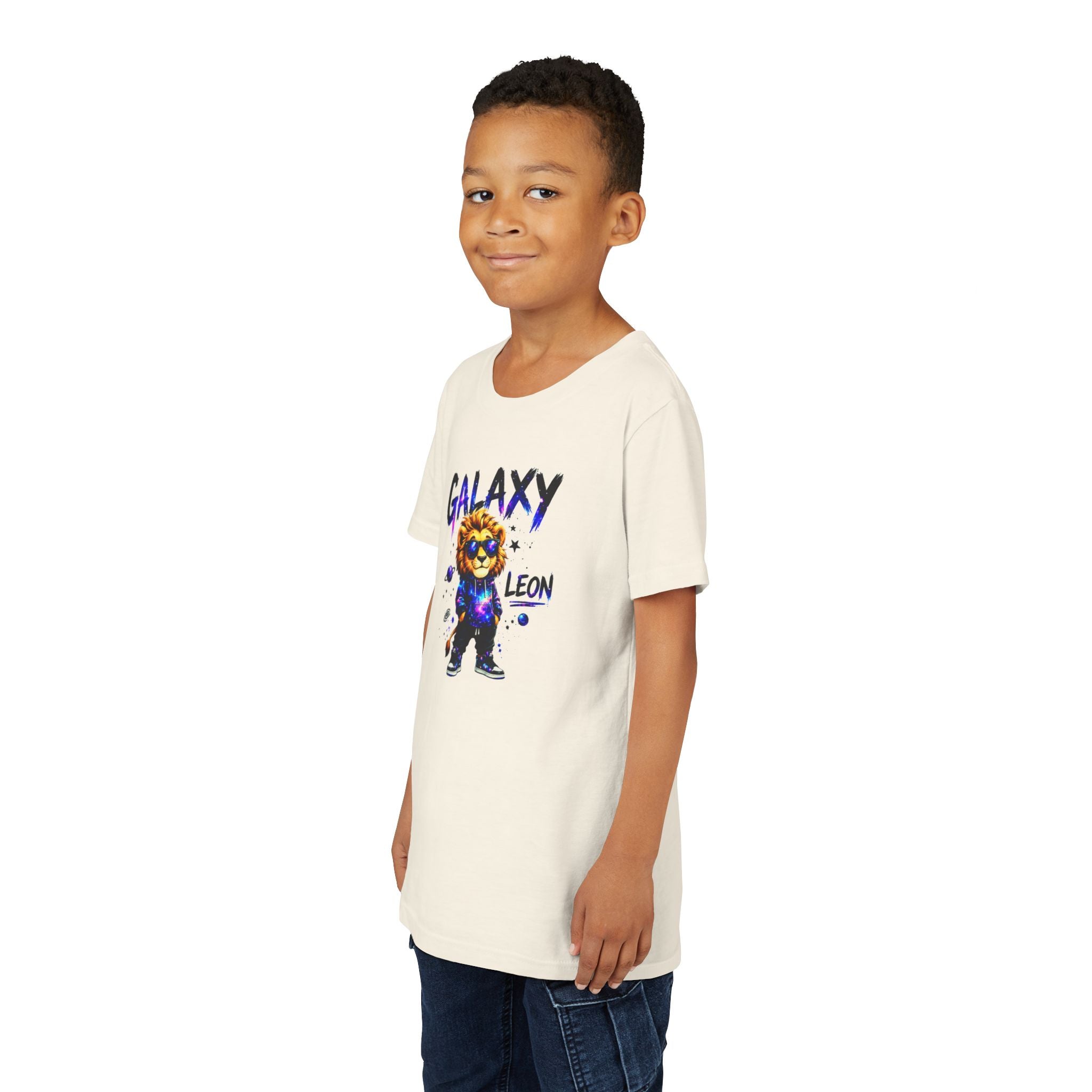Galaxy Leon Youth T-Shirt, Space Lion Shirt for Kids, Cosmic Animal Tee, Galaxy Lion Graphic Tee, Colorful Kids Shirt, Boys Girls Unisex Tee, Gift for Kids