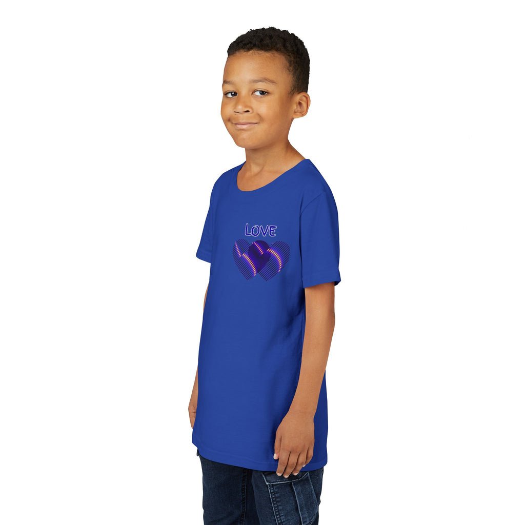 Youth Tee — Purple Heart 'LOVE' Graphic Kids T-Shirt