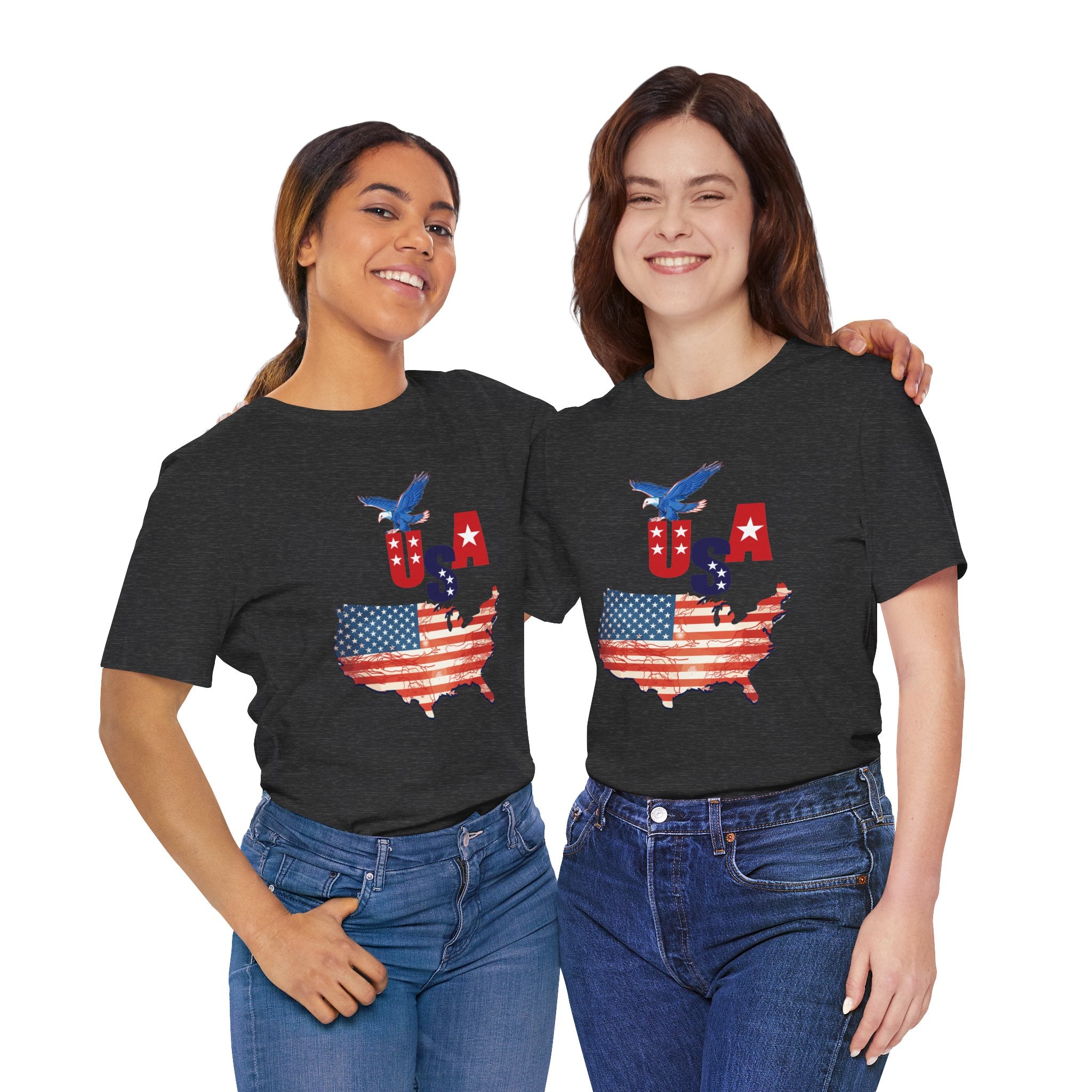 USA Flag Map T-Shirt, Patriotic Eagle Shirt, 4th of July Shirt, American Flag Tee, Independence Day Gift