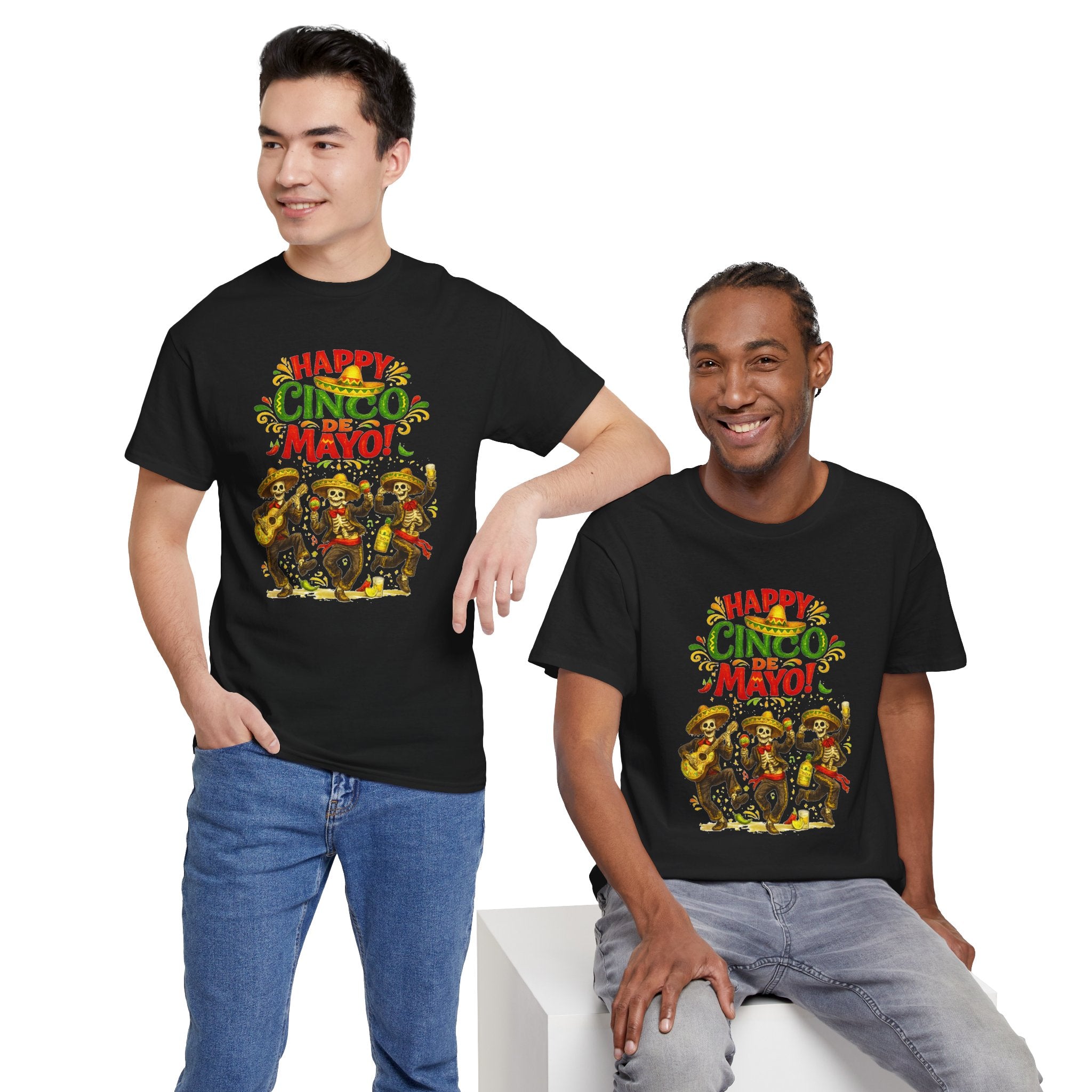 Cinco De Mayo Shirt, Happy Cinco De Mayo Tee, Dancing Skeleton Fiesta Shirt, Funny Mexican Party T-Shirt