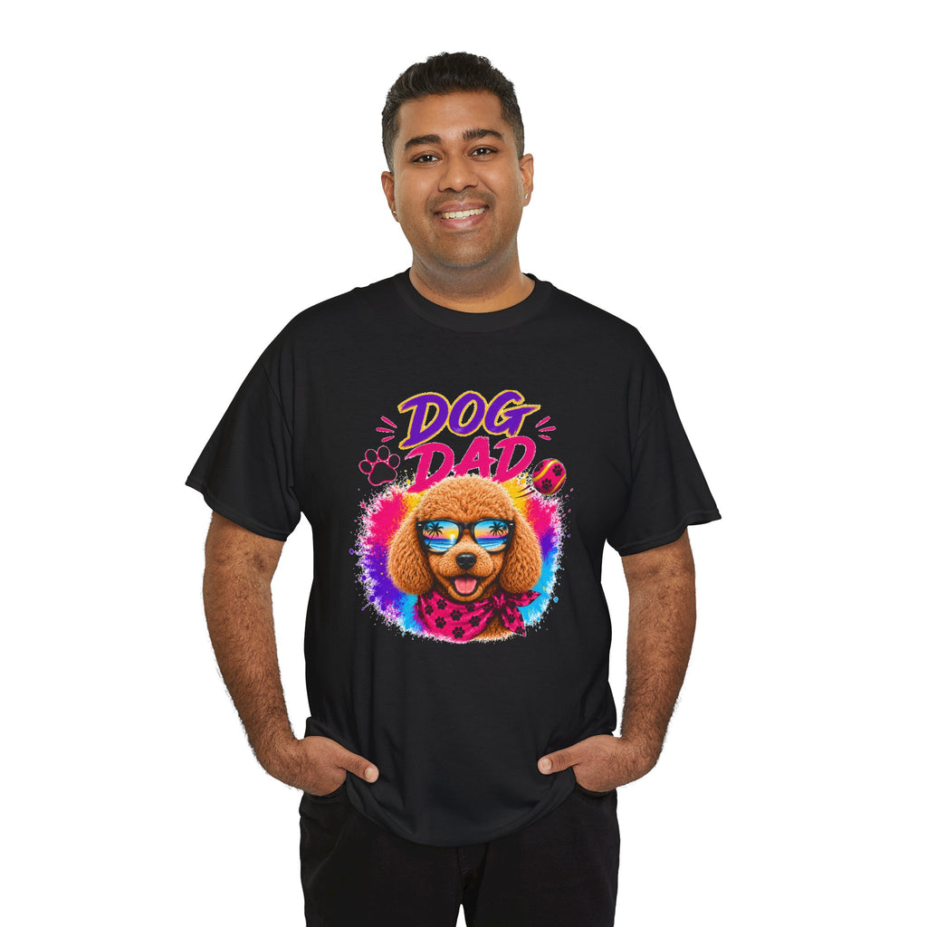Dog Dad Poodle T-Shirt | Funny Dog Dad Gift | Colorful Retro Poodle Shirt | Dog Lover Gift | Unisex Graphic Tee