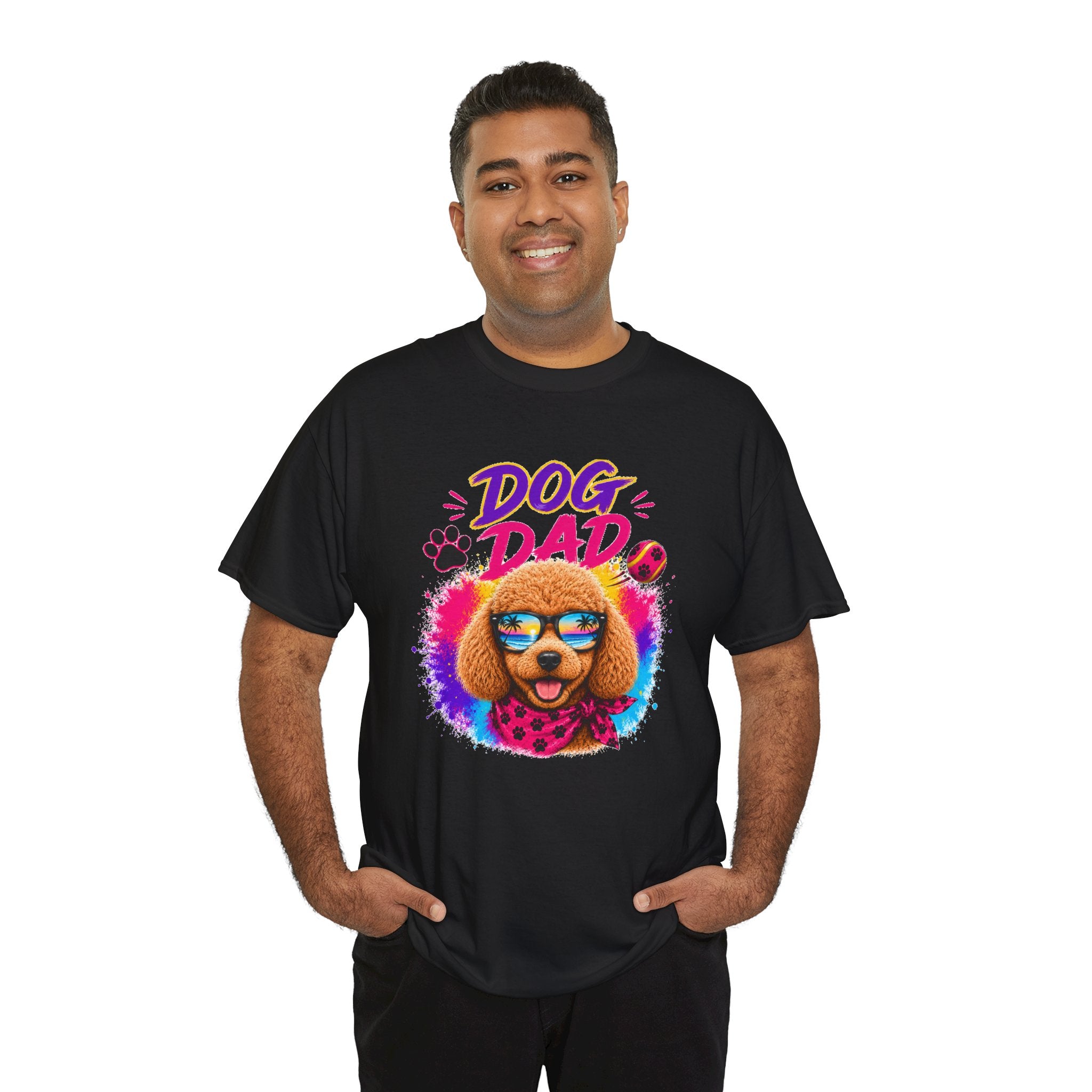 Dog Dad Poodle T-Shirt | Funny Dog Dad Gift | Colorful Retro Poodle Shirt | Dog Lover Gift | Unisex Graphic Tee