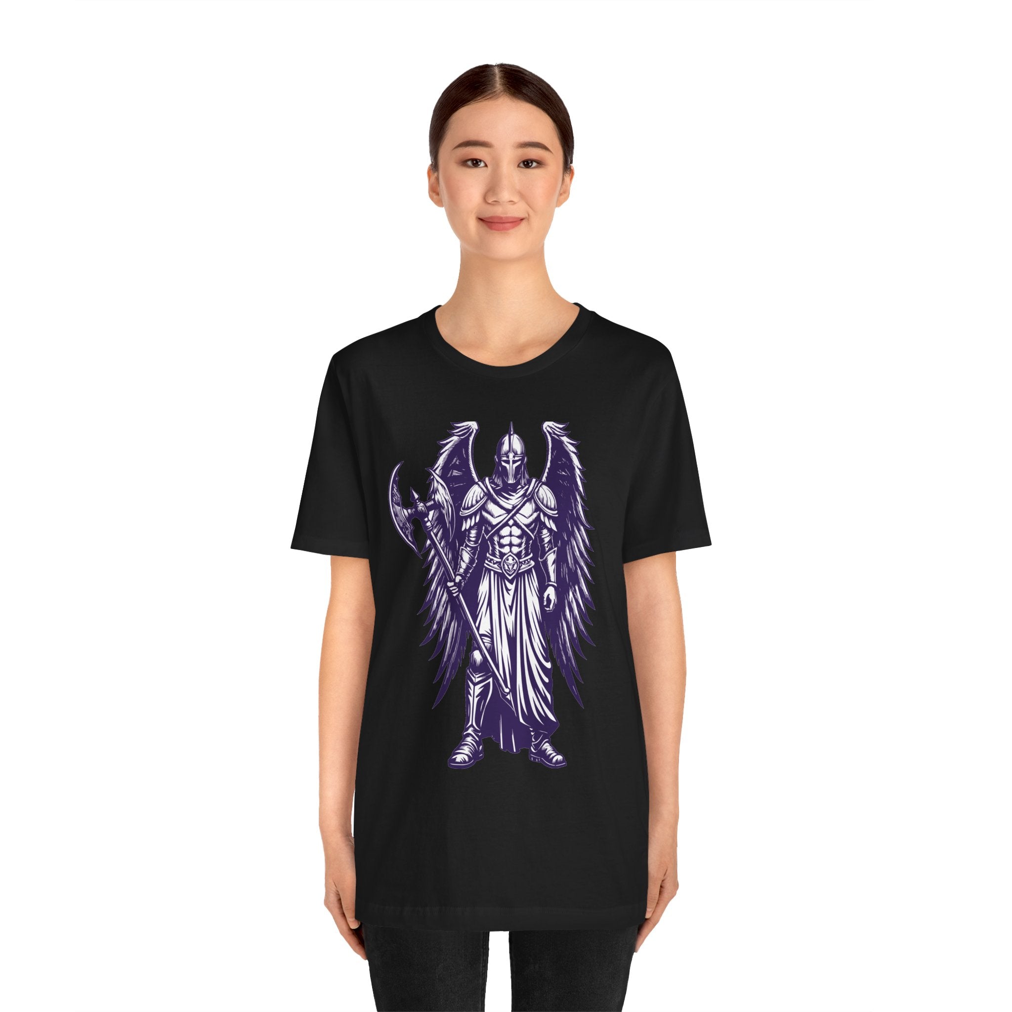 Fallen Angel Warrior T-Shirt | Gothic Fantasy Winged Knight Tee