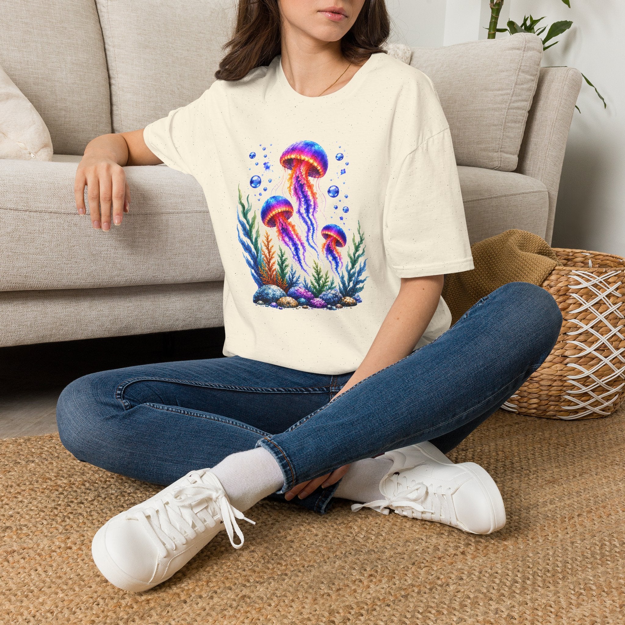 Colorful Jellyfish T-Shirt | Ocean Life Graphic Tee | Neon Sea Creature Shirt | Marine Life Gift | Beach Lover Unisex Tee