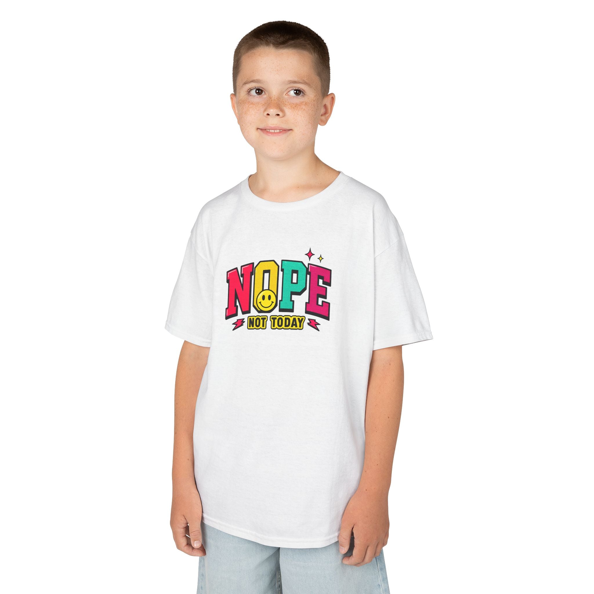 Kids "NOPE Not Today" Graphic Tee — Funny Retro Lettering Kids T-Shirt