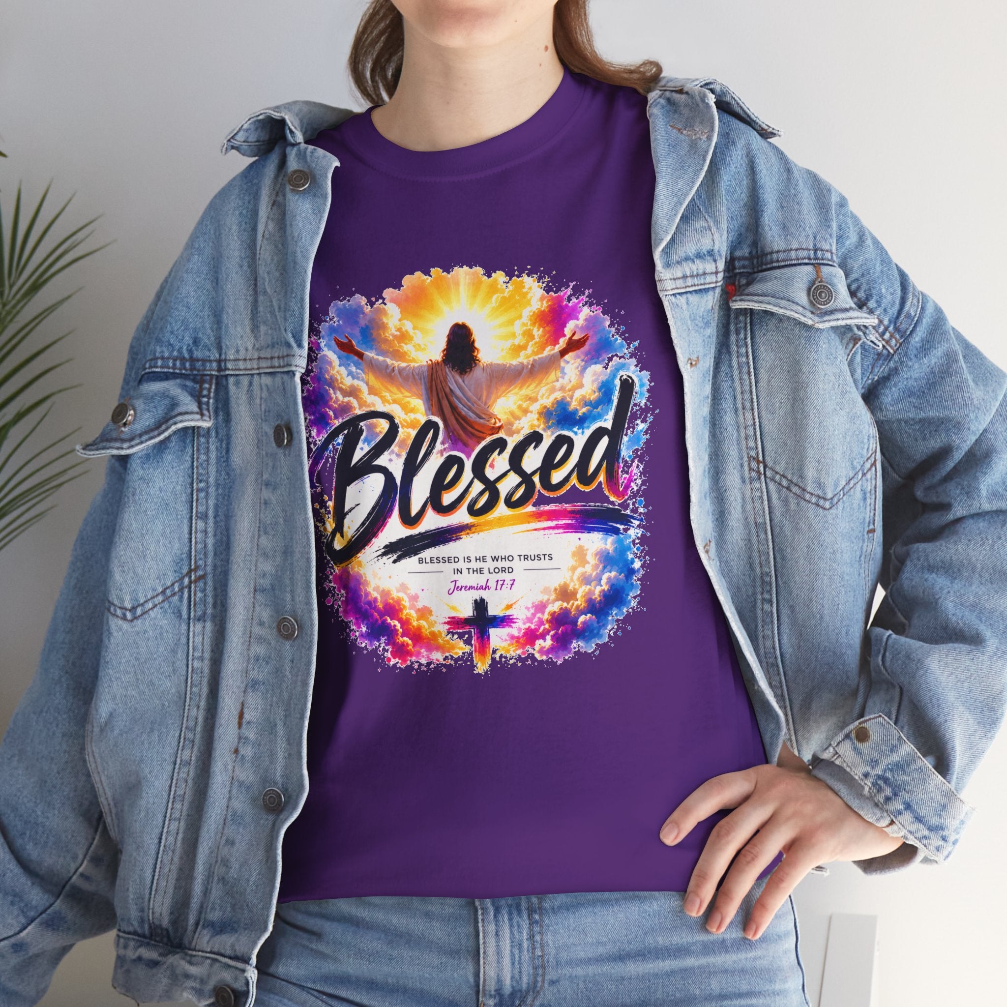 Blessed Christian T-Shirt, Faith Cross Shirt, Religious Graphic Tee, Jesus Lover Gift, Inspirational Unisex Christian Shirt