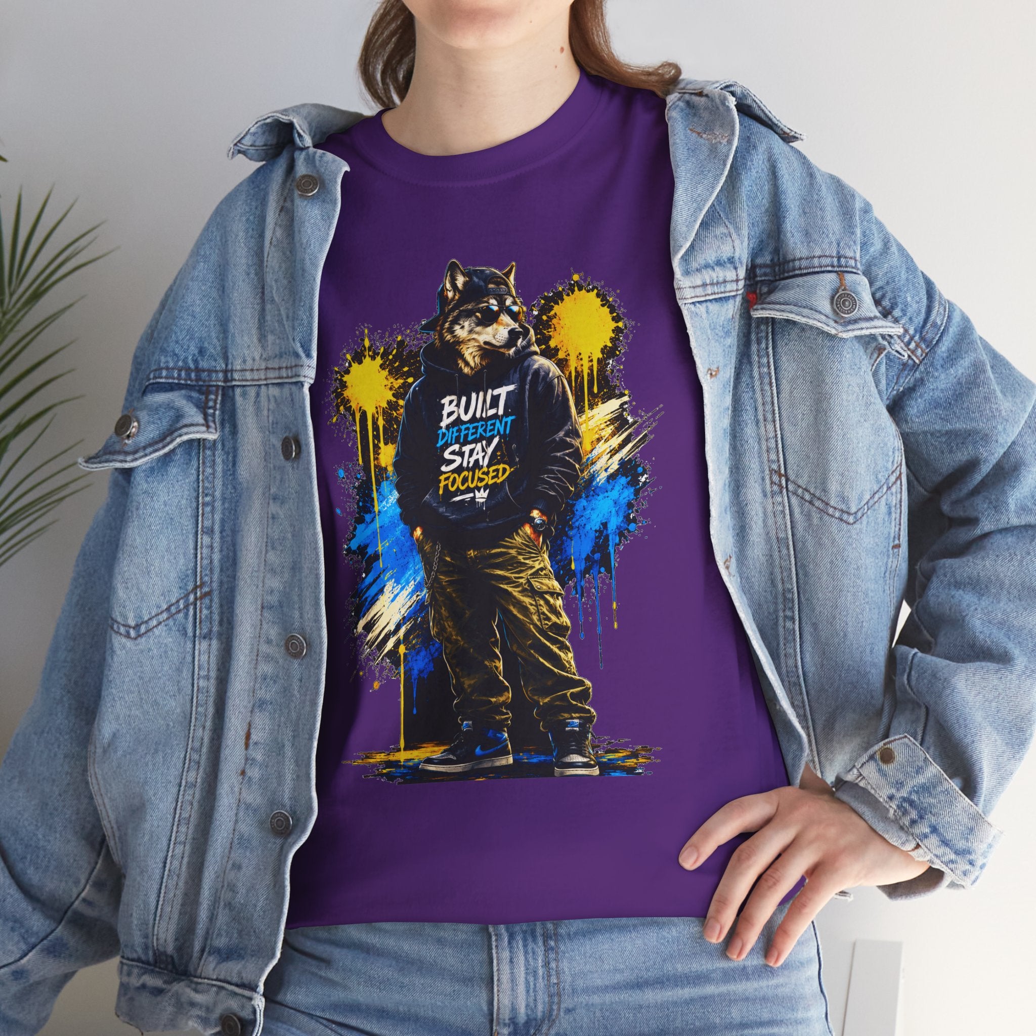 Raccoon Street Art Tee — "Built Not Born" Graphic T-Shirt