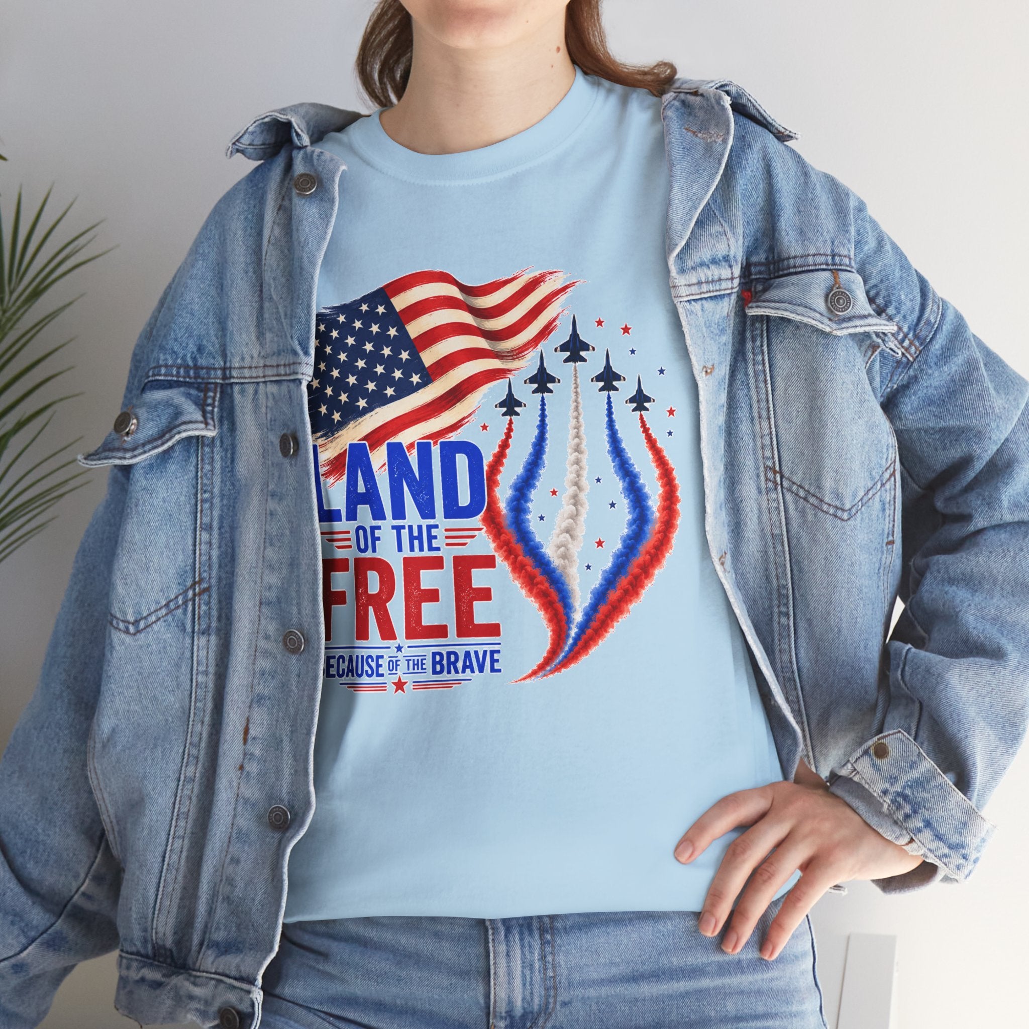Land of the Free Because of the Brave Shirt, Patriotic 4th of July T-Shirt, USA Flag Tee, American Pride Shirt, Independence Day Gift
