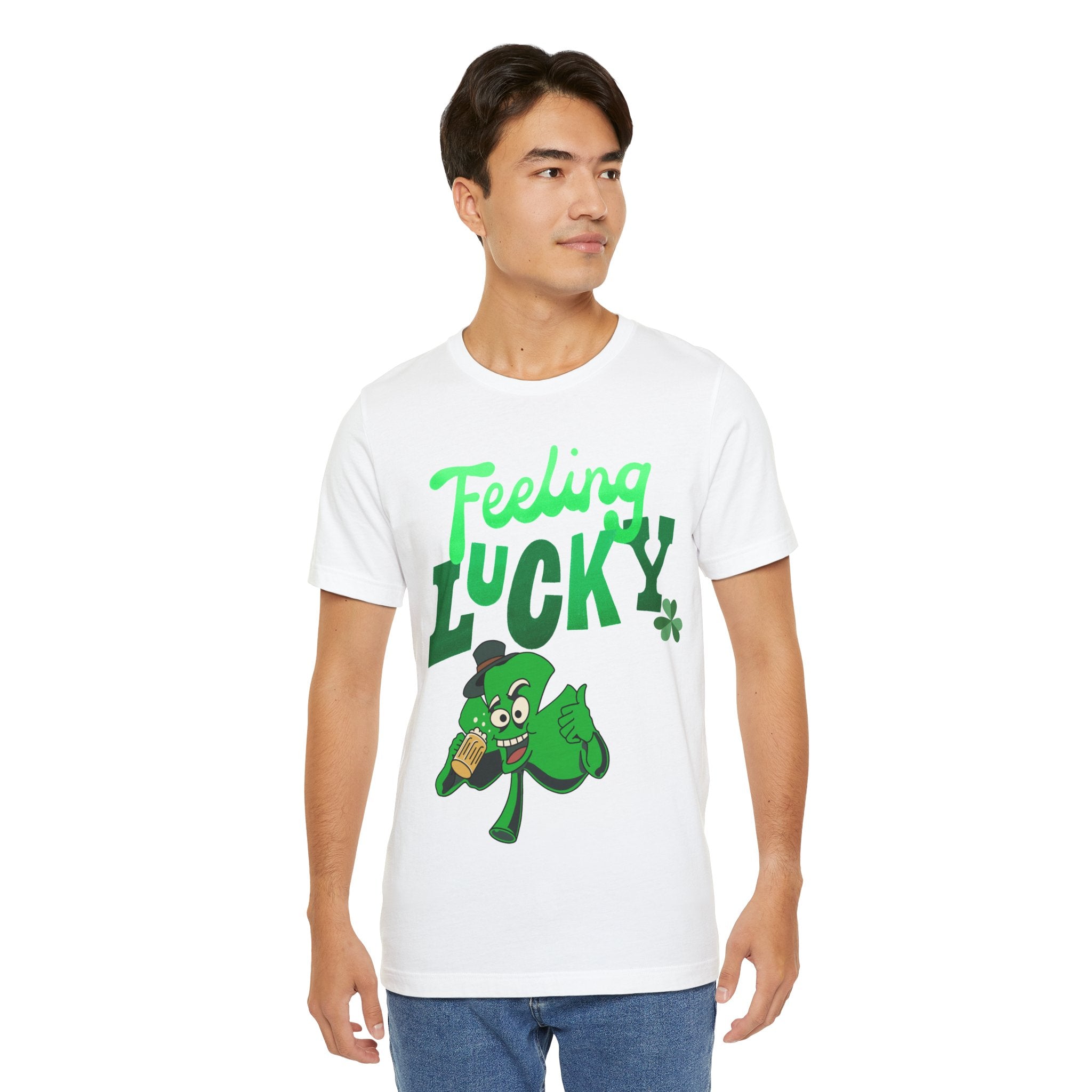 Feeling Lucky St. Patrick's Day T-Shirt — Shamrock Leprechaun Graphic Tee