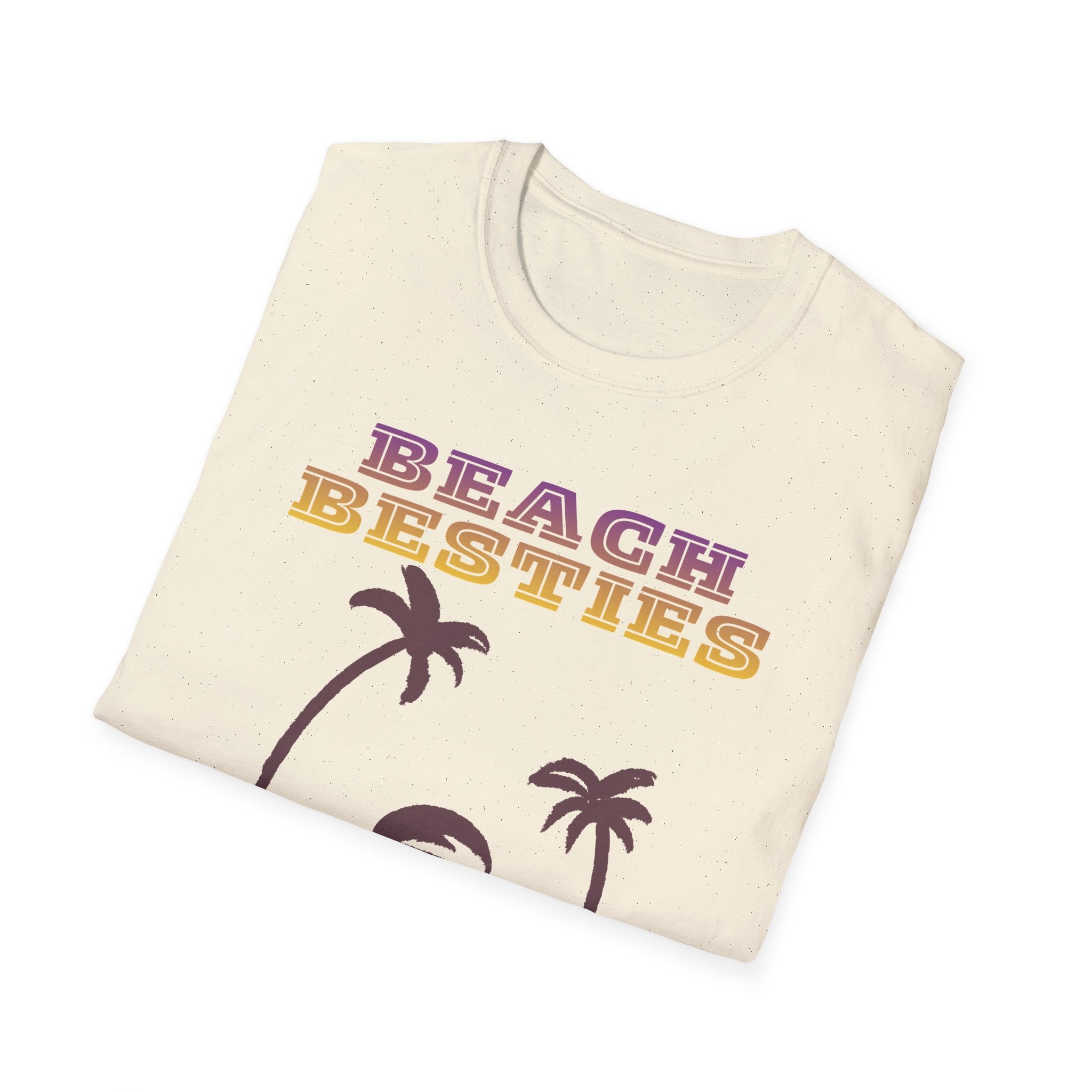 Beach Besties Shirt, Retro Beach Tee, Palm Tree Sunset T-Shirt, Summer Vacation Shirt