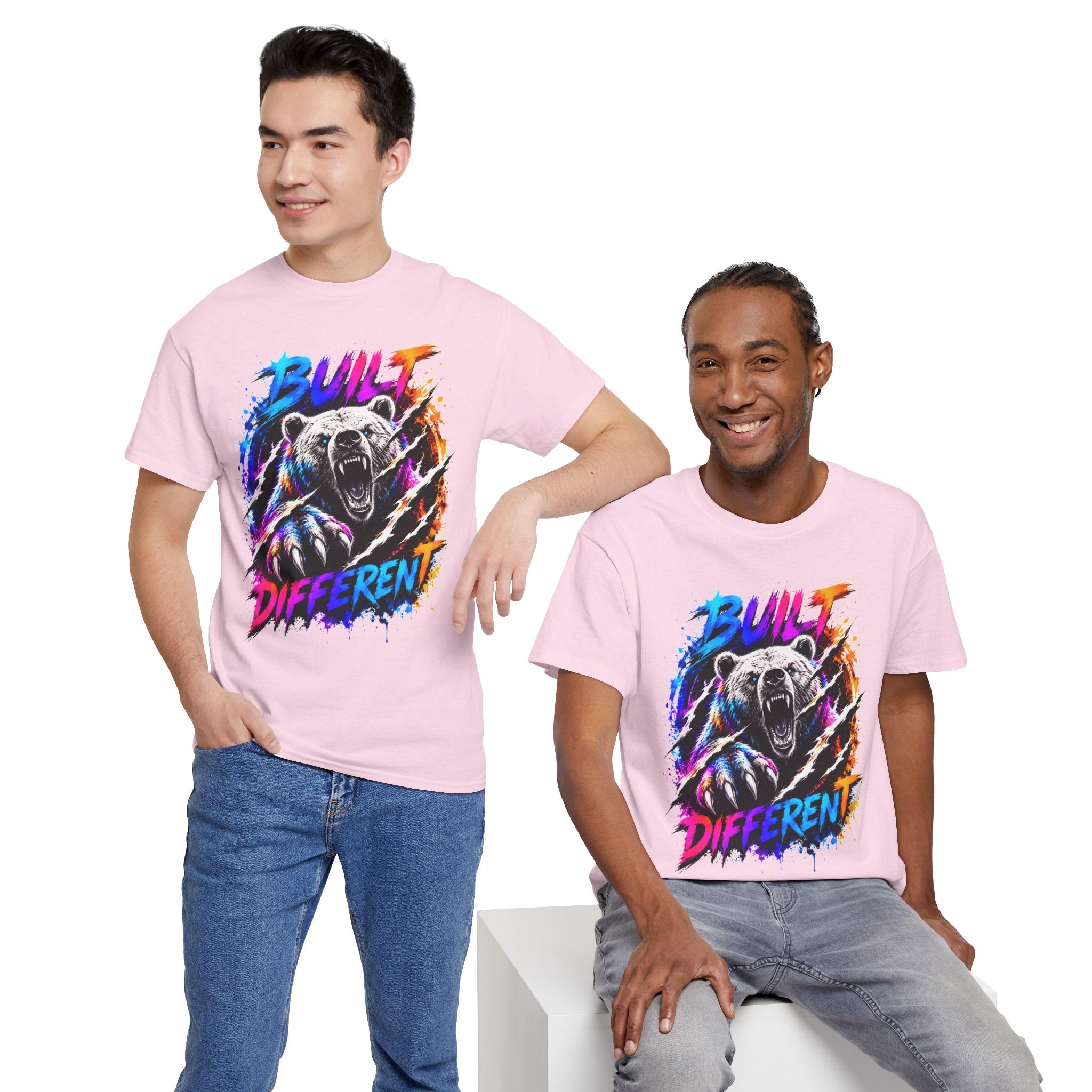 Built Different Bear T-Shirt — Bold Retro Grunge Graphic Tee