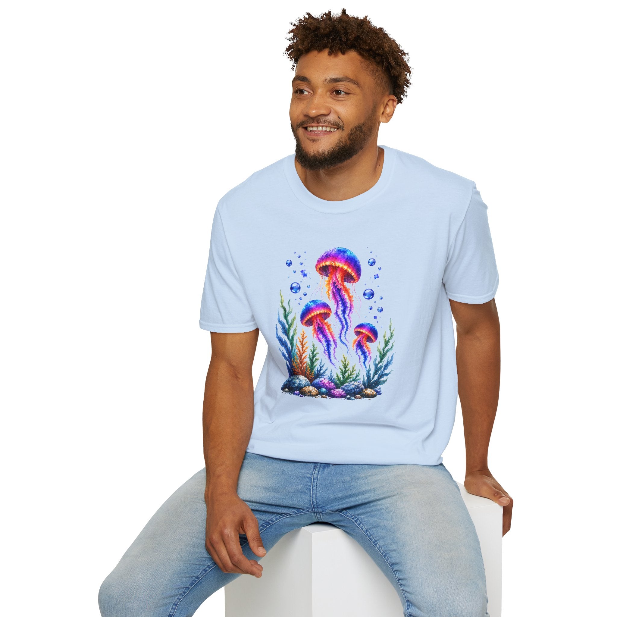 Colorful Jellyfish T-Shirt | Ocean Life Graphic Tee | Neon Sea Creature Shirt | Marine Life Gift | Beach Lover Unisex Tee