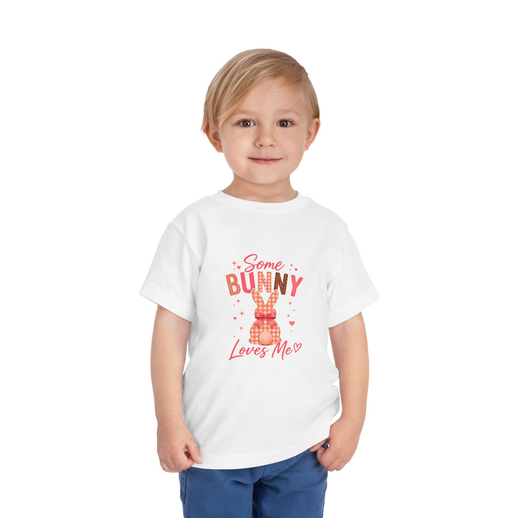 Toddler Tee -Some Bunny Loves Me Pink Easter Bunny Shirt