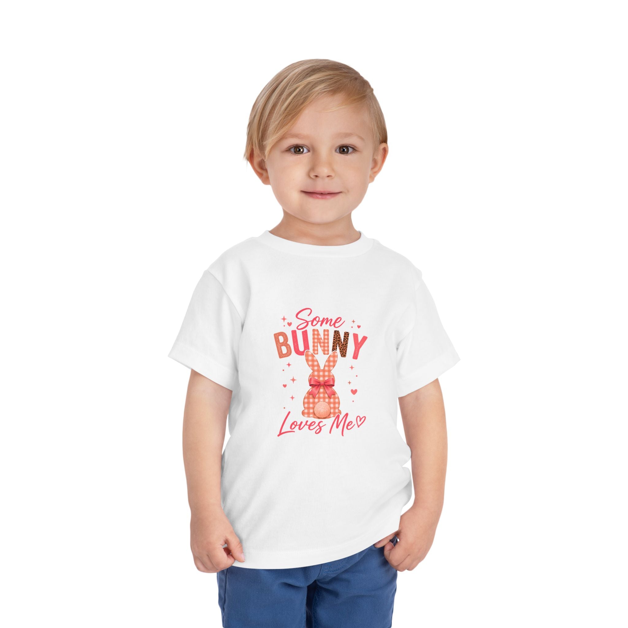Toddler Tee -Some Bunny Loves Me Pink Easter Bunny Shirt