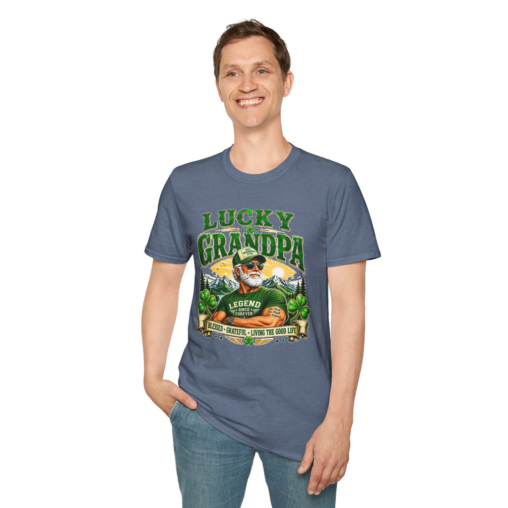 Lucky Grandpa T-Shirt | Funny Grandpa Gift | Vintage Lucky Grandfather Shirt | St. Patrick's Day Tee | Gift for Grandpa | Lucky Irish Tee