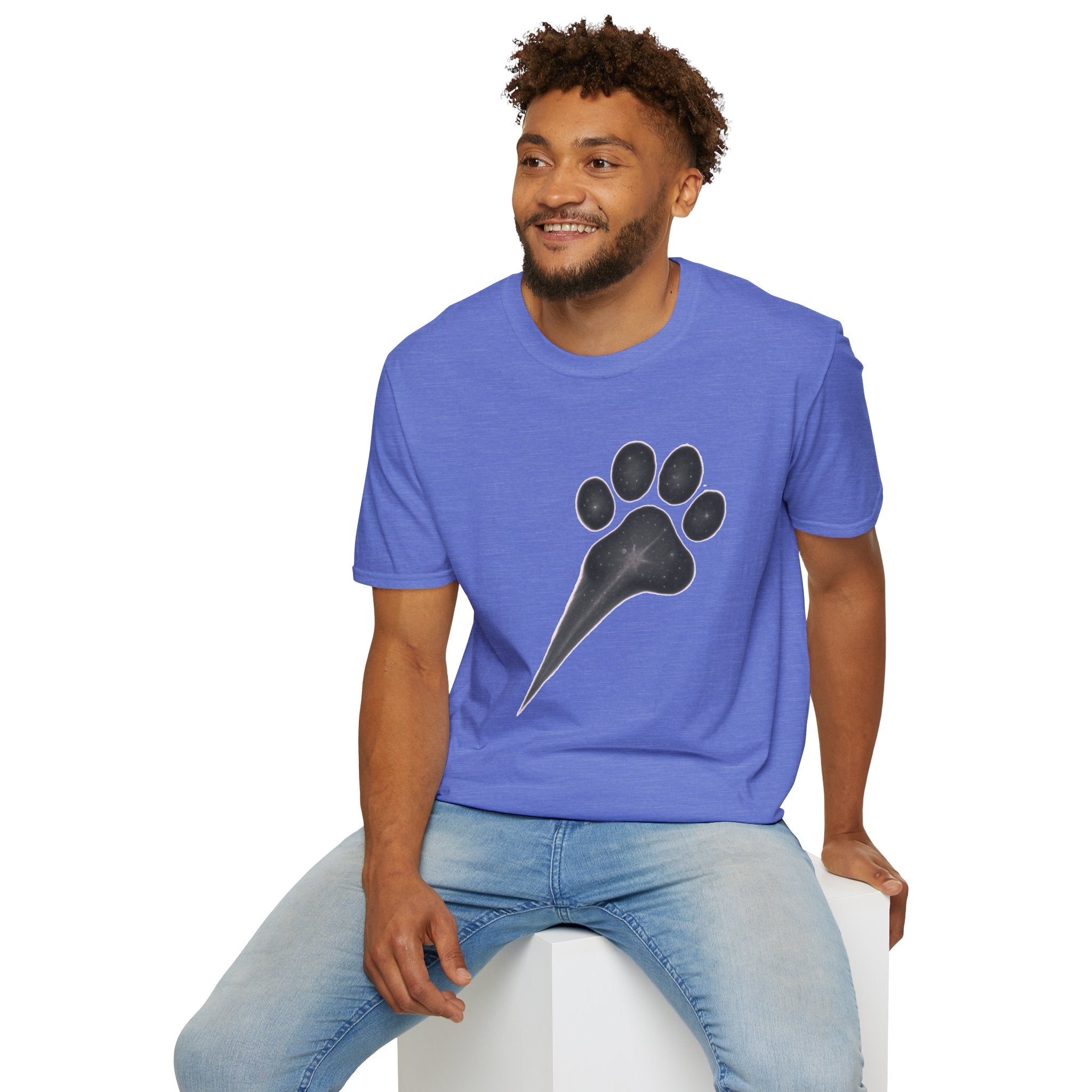 Minimal Paw Print T-Shirt, Dog Lover Tee, Aesthetic Pet Shirt, Paw Comet Design