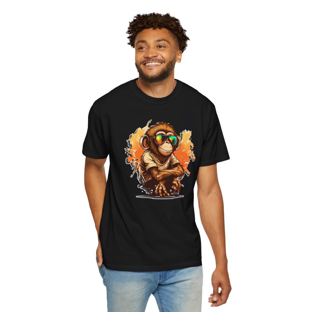 Cool Monkey Graphic T-Shirt | Funny Chimp Sunglasses Tee | Streetwear Animal Shirt | Unisex Casual Gift