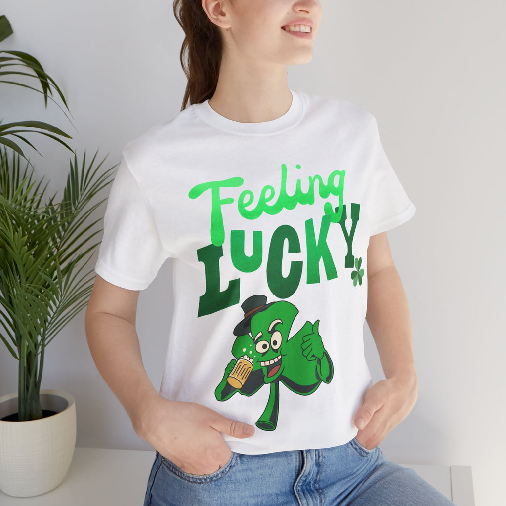 Feeling Lucky St. Patrick's Day T-Shirt — Shamrock Leprechaun Graphic Tee