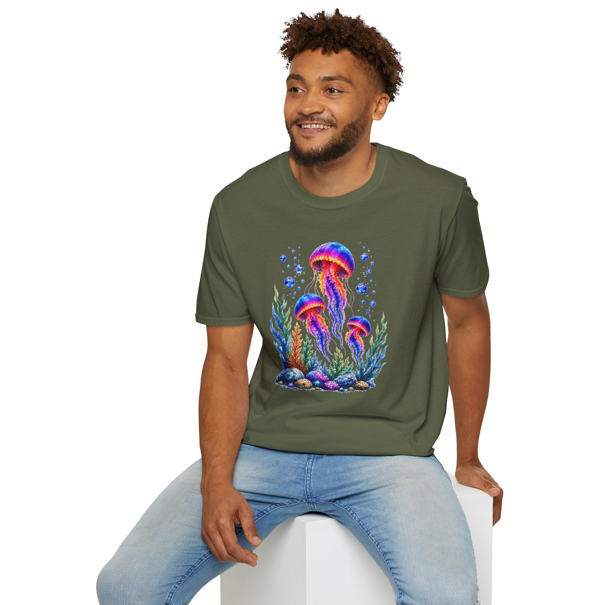 Colorful Jellyfish T-Shirt | Ocean Life Graphic Tee | Neon Sea Creature Shirt | Marine Life Gift | Beach Lover Unisex Tee