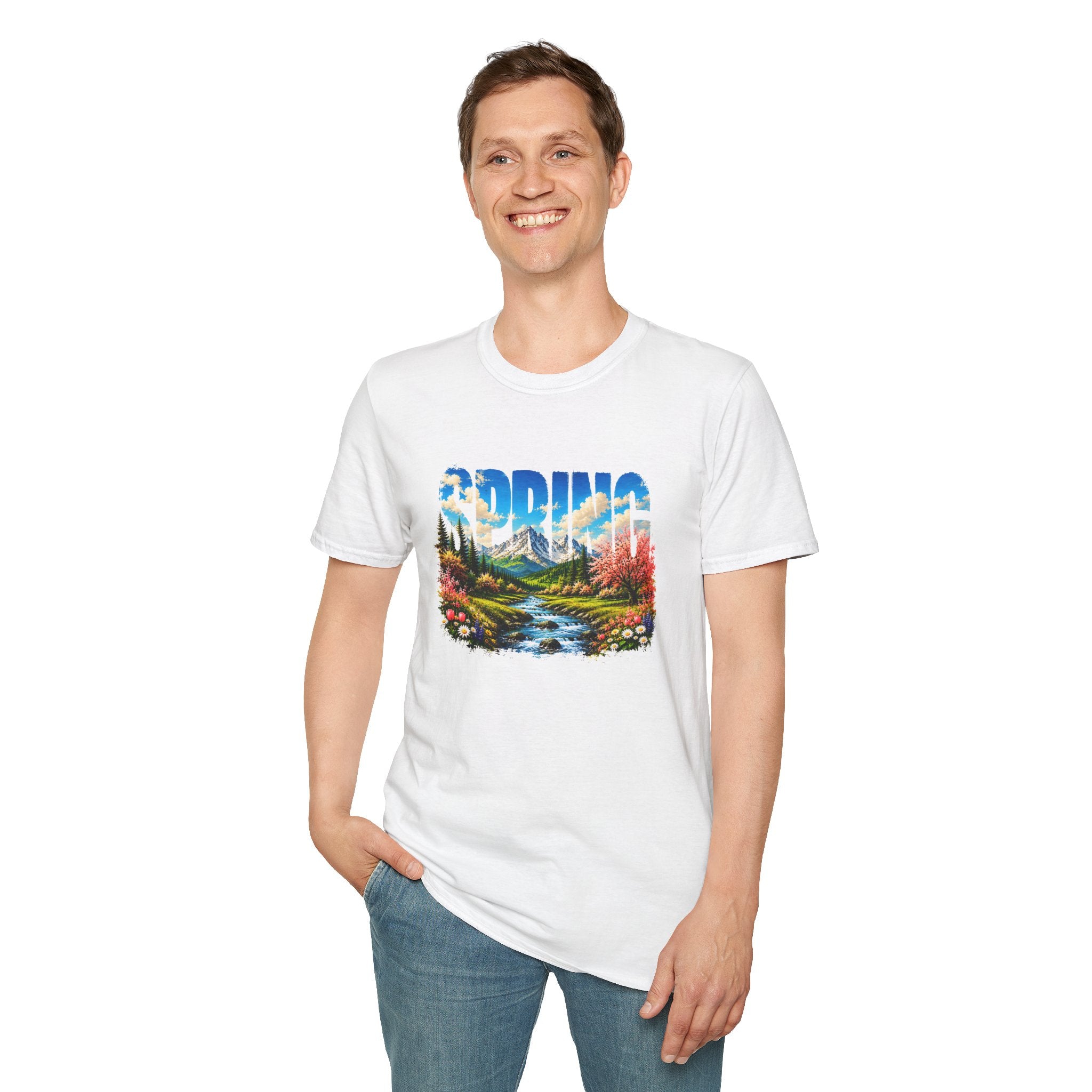 Spring Mountain T Shirt Scenic Landscape Tee