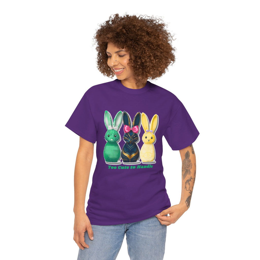 Funny Easter Bunny Shirt, Too Cute To Handle Tee, Cute Bunny Shirt, Easter Gift for Women, Spring Rabbit T-Shirt, Easter Outfit