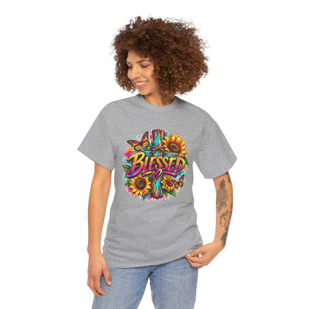 Blessed Christian T-Shirt, Faith Hope Love Tee, Jesus Cross Shirt, Religious Graphic Tee, Christian Gift, Unisex Shirt