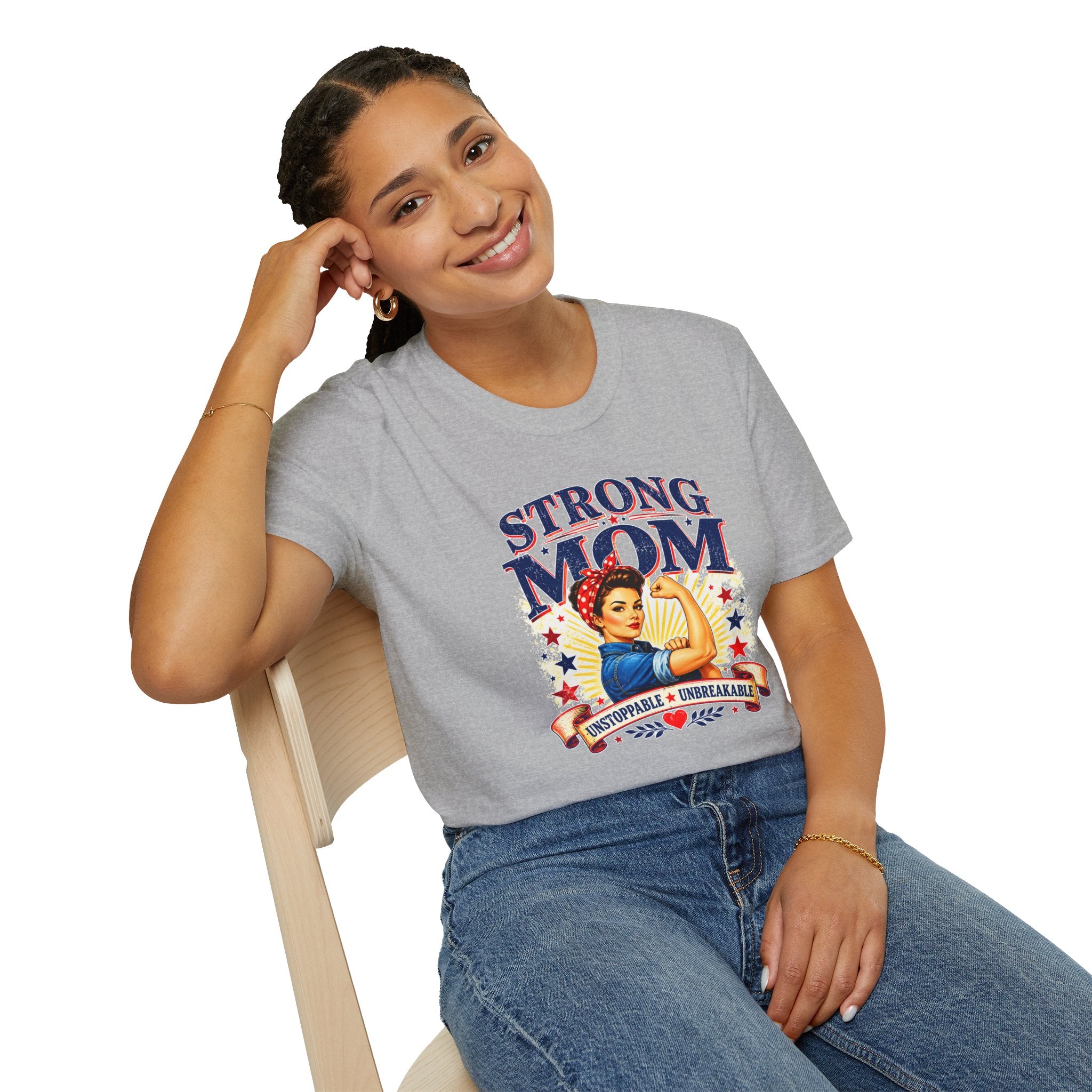 Strong Mom T-Shirt | Retro Vintage Mom Shirt | Empowered Mother Graphic Tee | Gift for Mom | Inspirational Women's T-Shirt