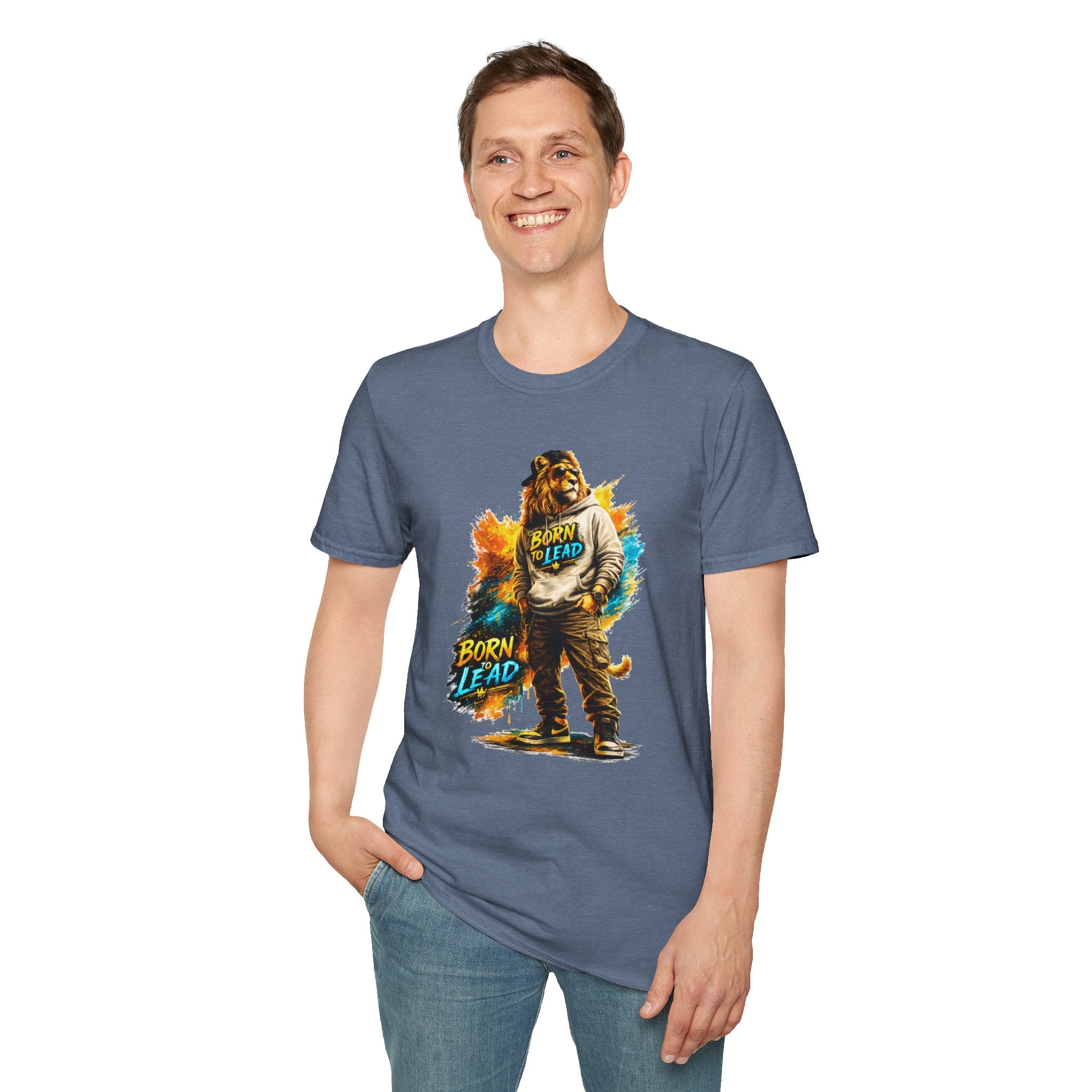 Lion 'Born to Lead' Graphic T‑Shirt — Inspirational Animal Leadership Tee